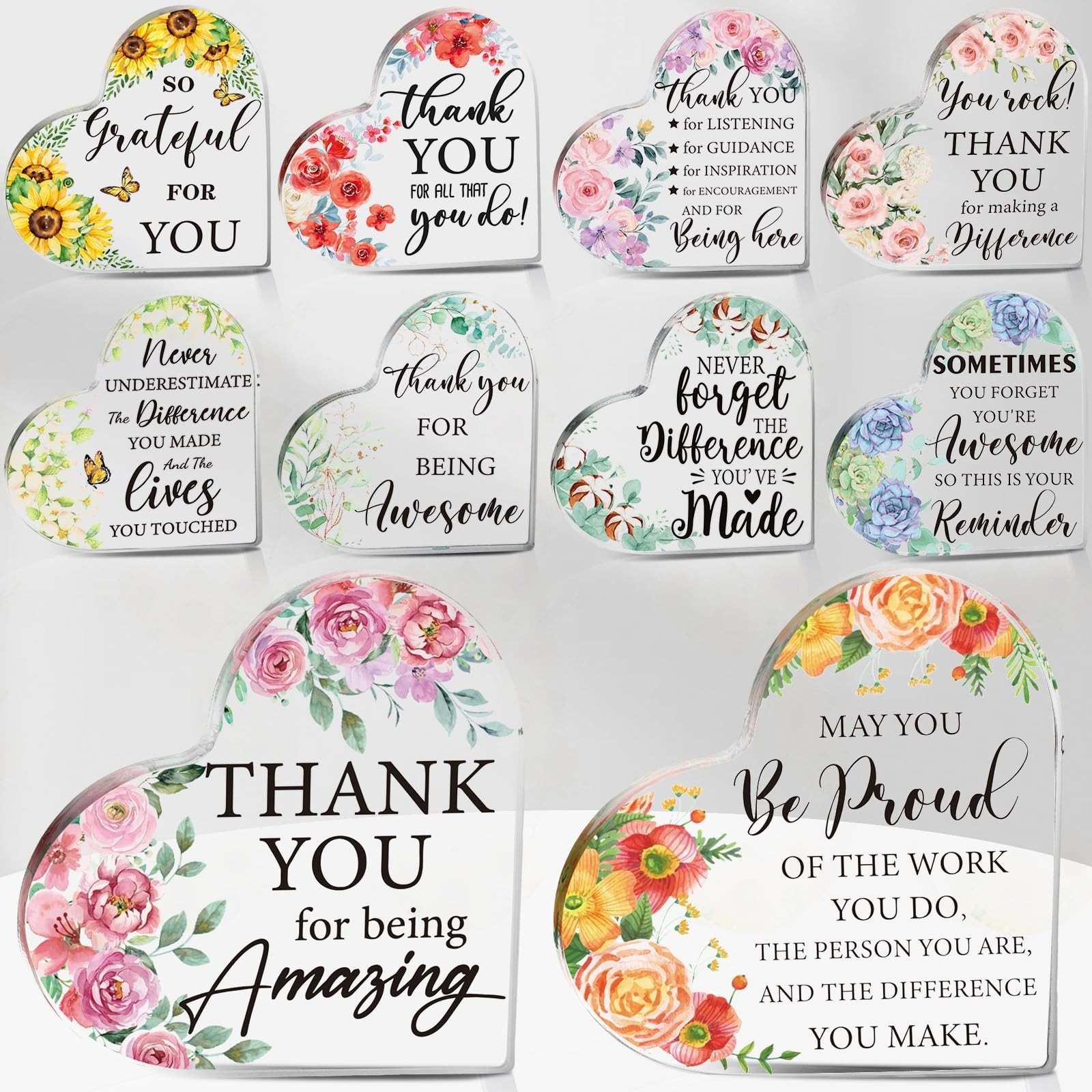 Barydat 10 Pcs Thank You Gifts for Employee Coworker Appreciation Gifts Acryl…