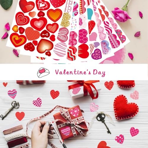 Heart Stickers for Kids, Valentines Day Colorful Heart Stickers Valentine’s