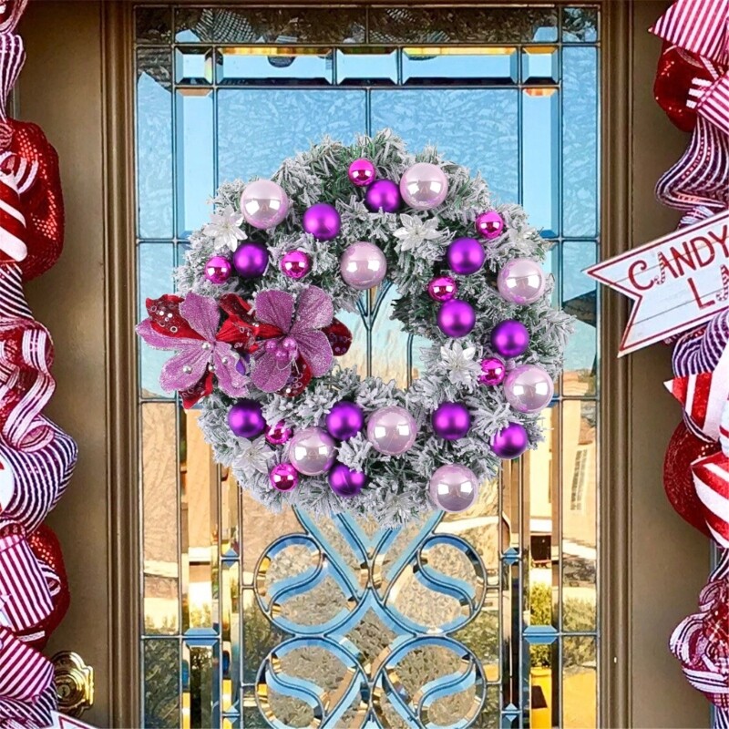 Christmas Wreath with Festival Ornament for Indoors Outdoor Christmas Display