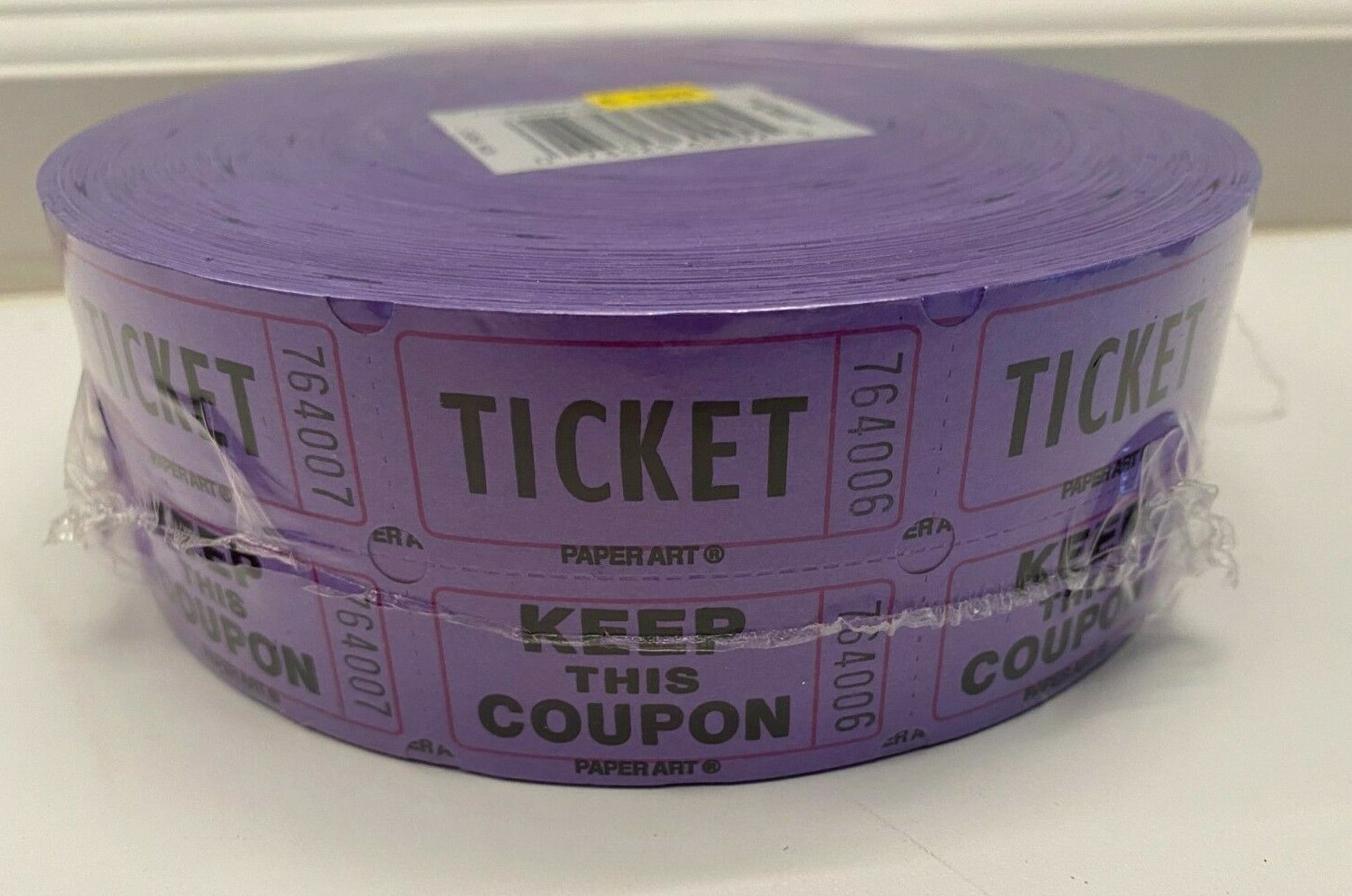 Creative Converting Purple Double Roll Raffle Tickets 2000 Tickets Per Roll