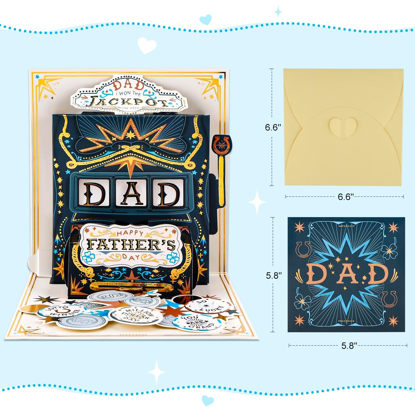 FLYAB Fathers Day Pop Up Card – 3D Jackpot Funny Happy Father’s S, A-Jackpot