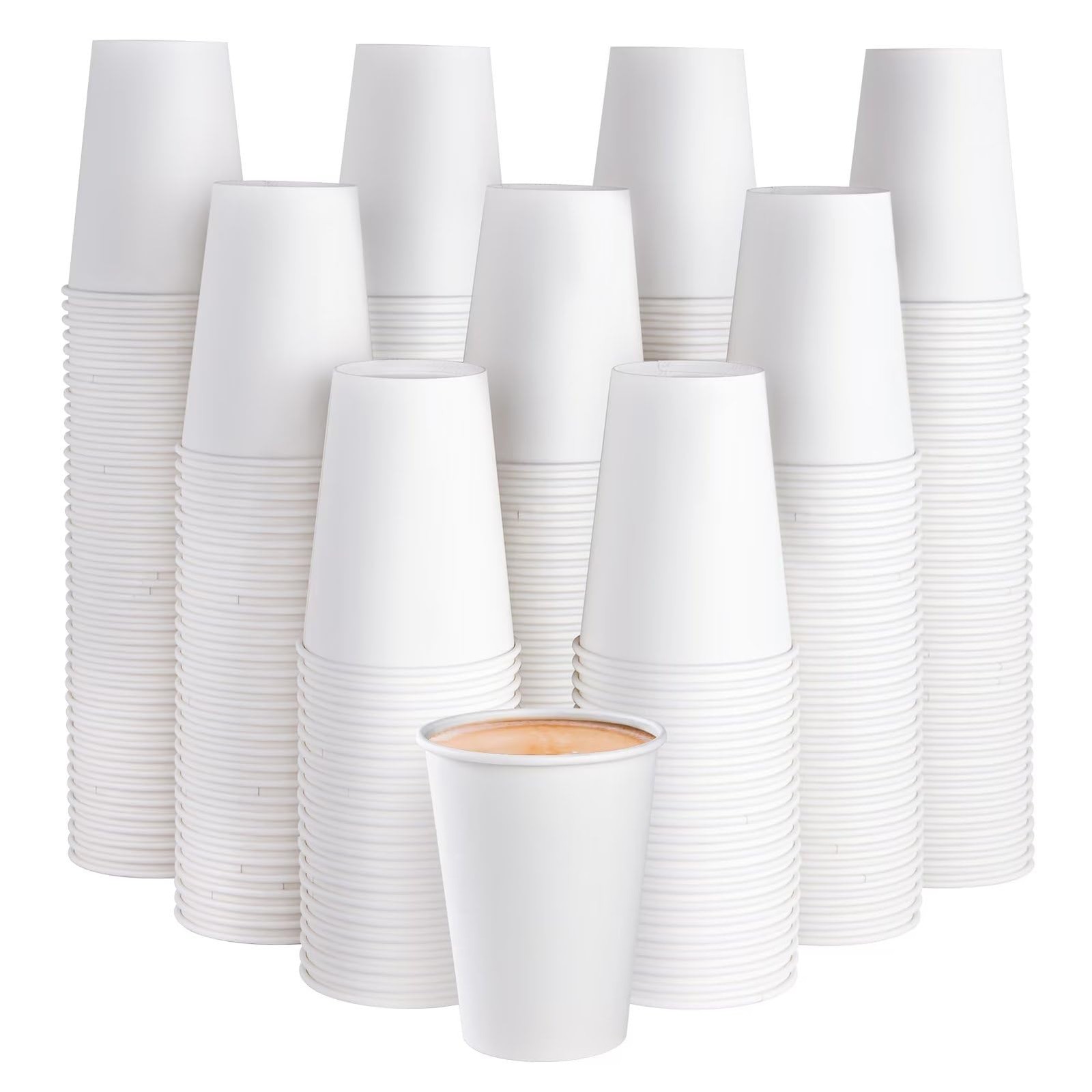 JOLLY PARTY 300 Pack 12 oz Disposable Paper Coffee Cup, 12 Ounces, 12oz