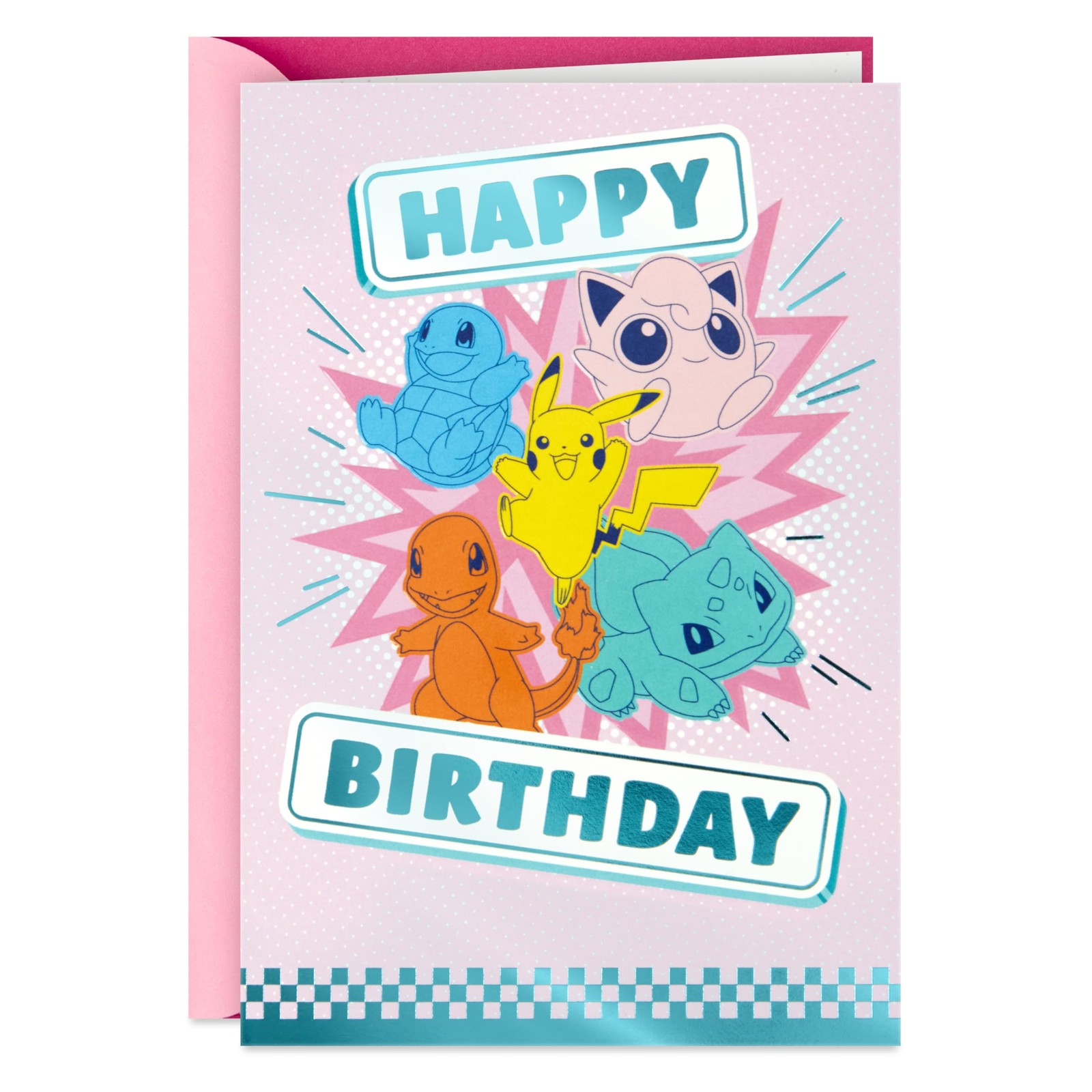Hallmark Pokémon Birthday Card for Kid (A Champion’s Heart) 49, pink