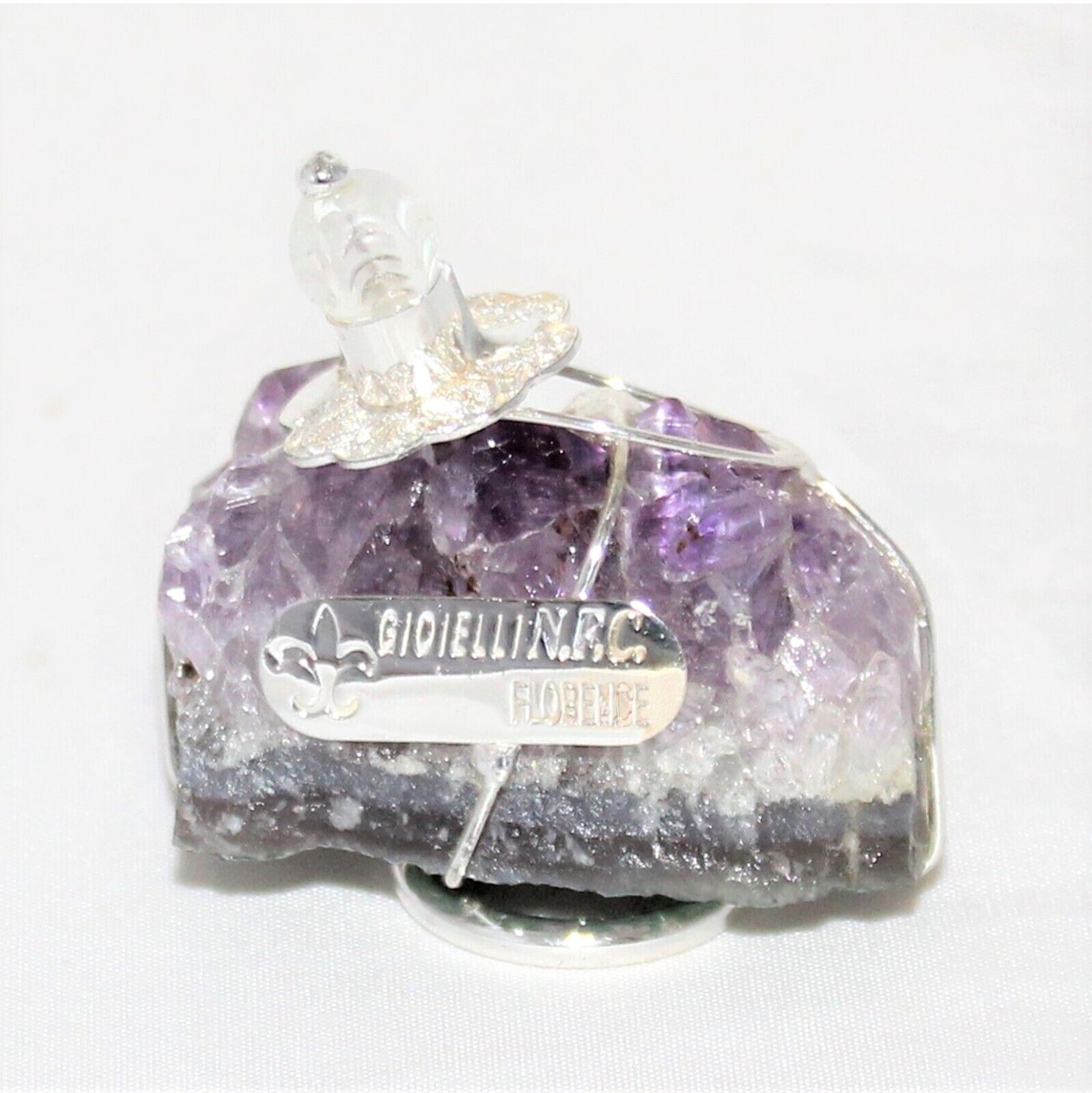 10 Birth Baptism Birthday Favor Silver Filigree and Amethyst