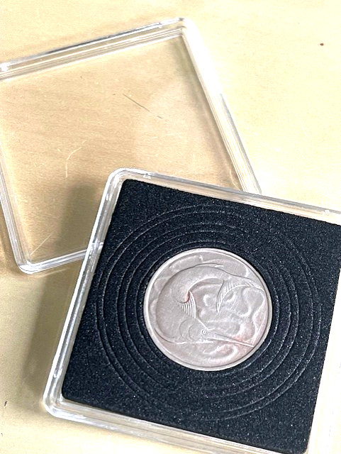 Unusual 50th Birthday Gift-1976 Singapore Birth 20 Cent Coin- Present.