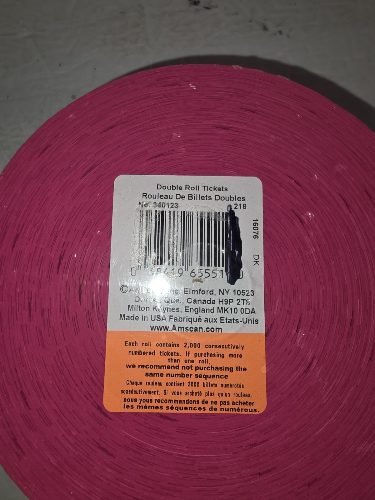 Raffle Tickets Double Roll – Events, Carnivals – 2000 Ticket Count Per Roll