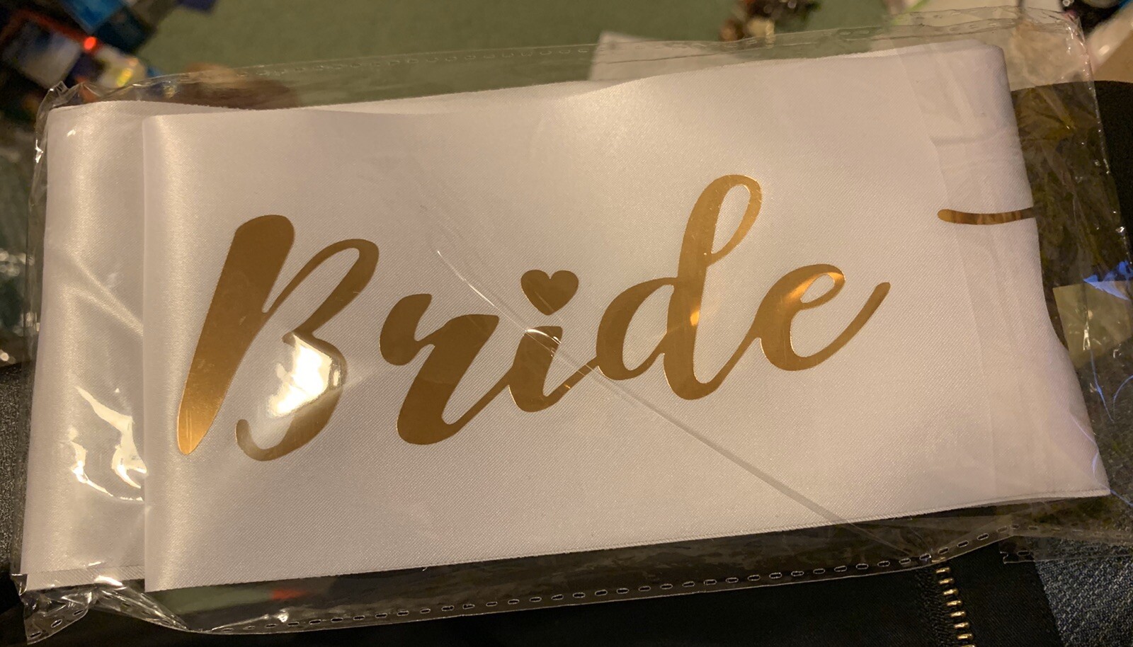 New Bride to Be White Sash Bachelorette Gold Letters Bridal Party Shower Wedding