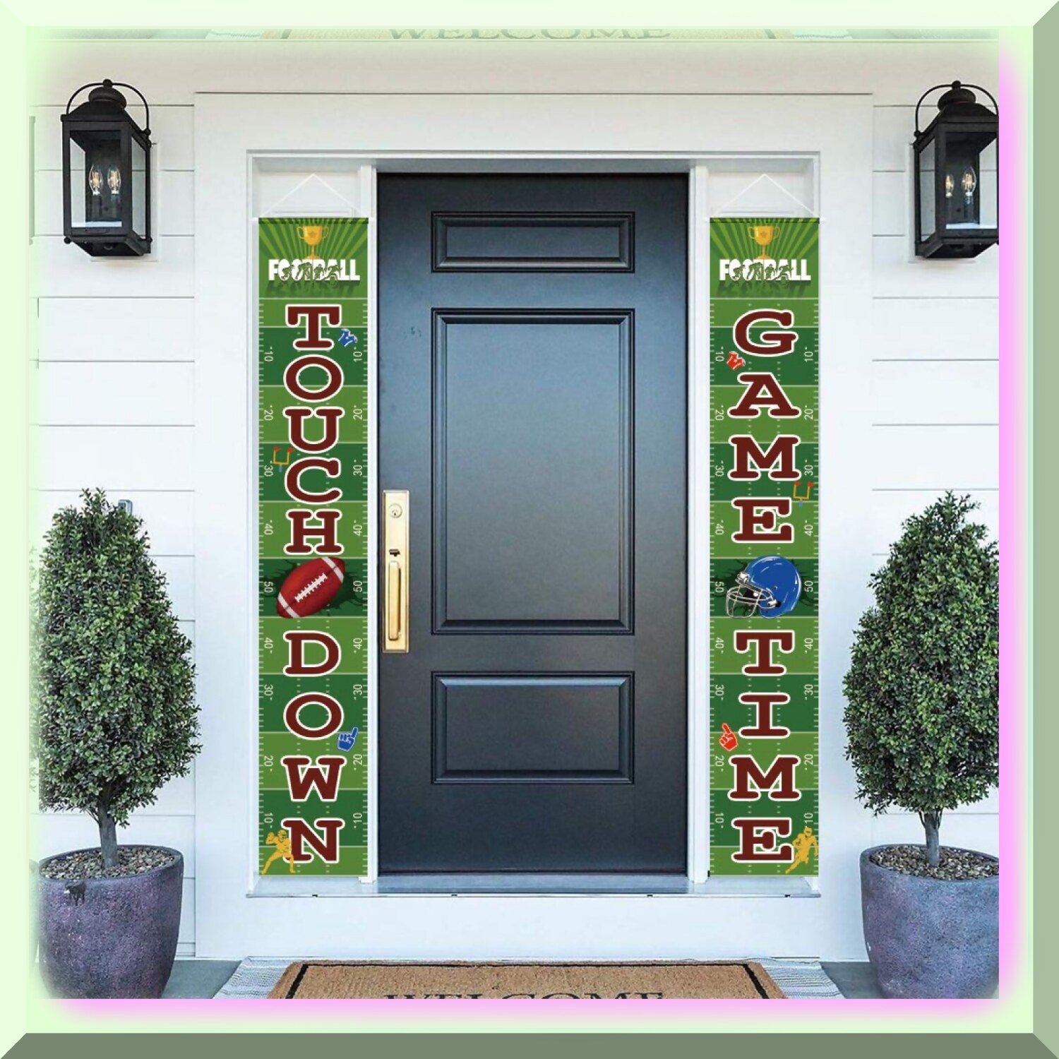 Football Game Day Welcome Porch Sign Set
