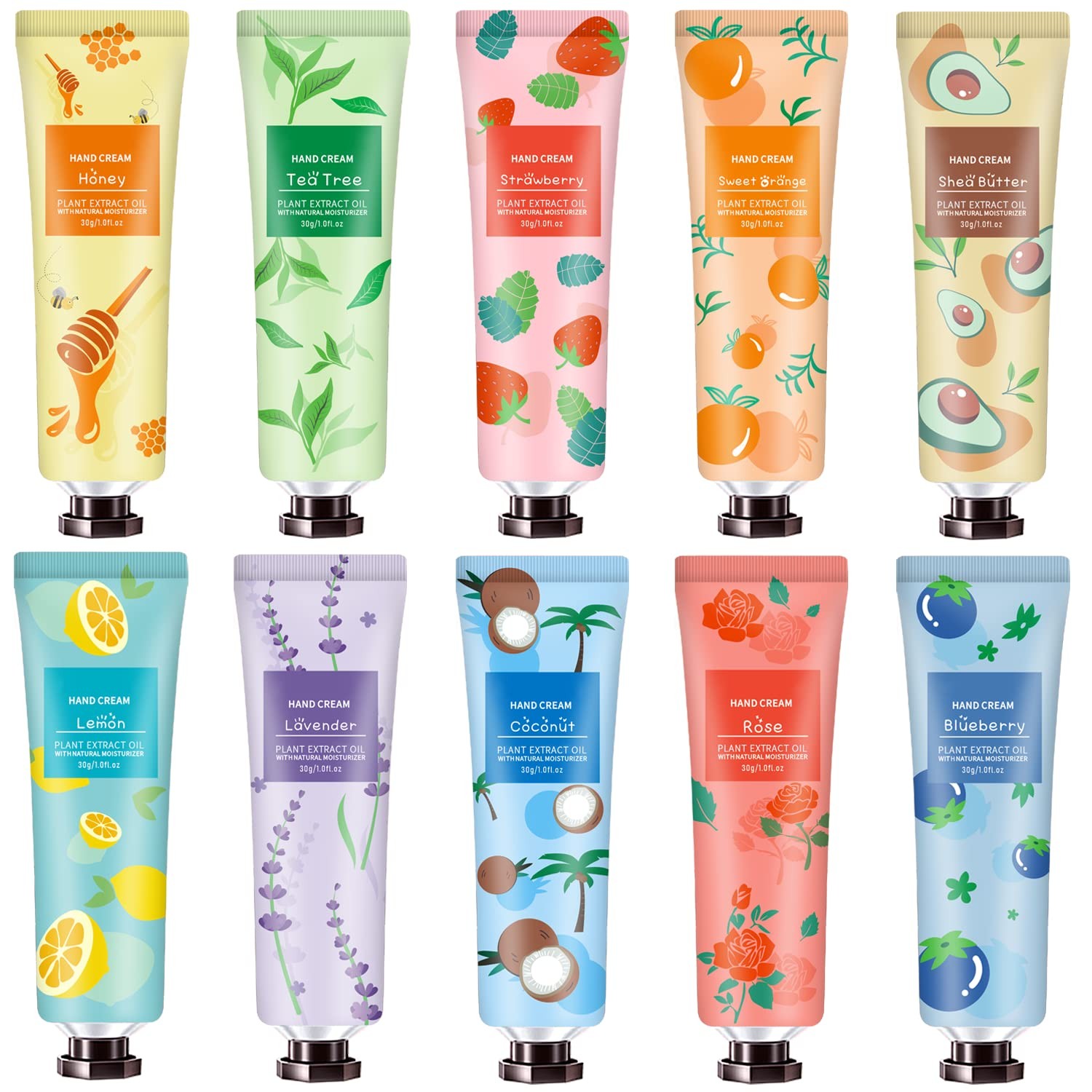 10 Pack Hand Cream for Dry Cracked Hands, Natural Plant Fragrance Moisturizing