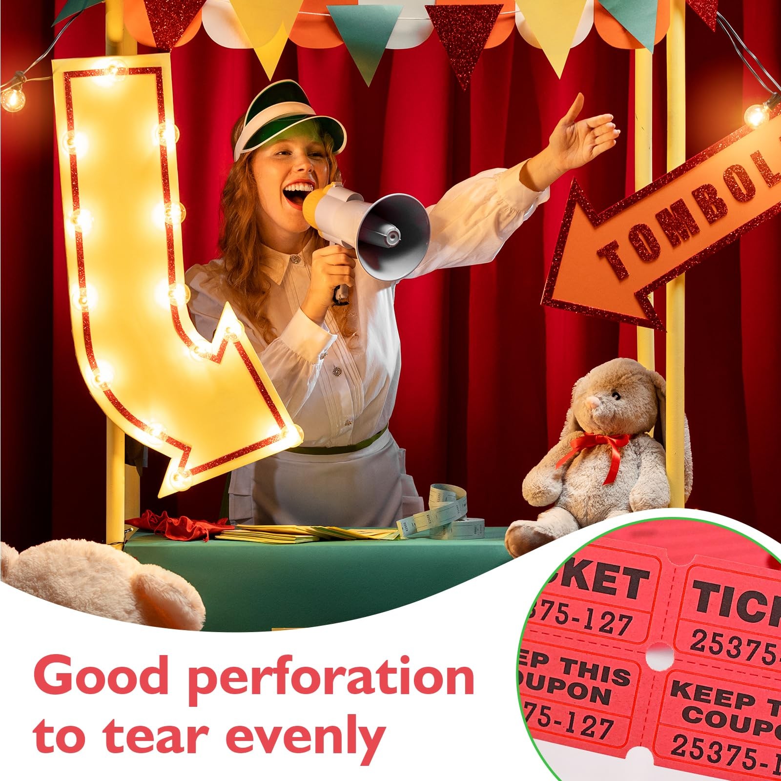 Raffle Tickets 800 Pcs 400 Pairs 50/50 Double Ticket Bold Numbers Easy Reading