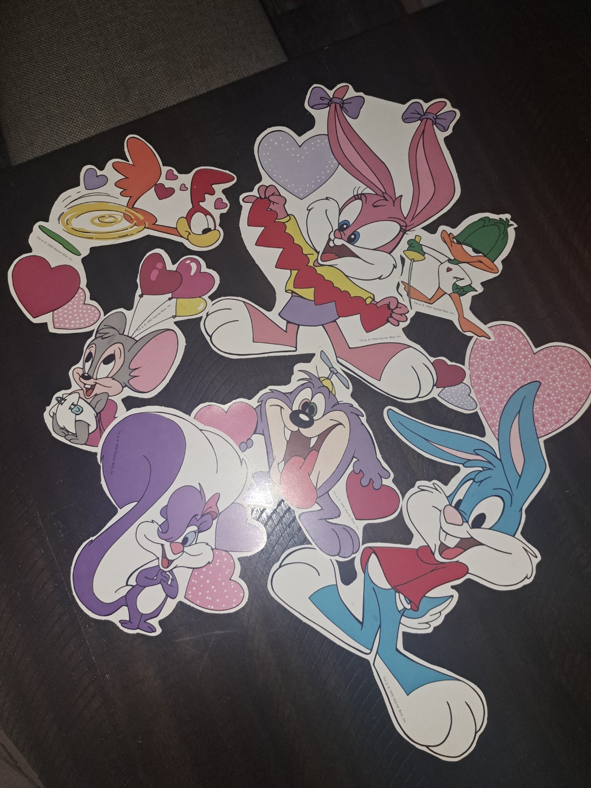 1990 Vintage Warner Bros. Valentines Day Cutouts Decorations*7pcs*Cartoons