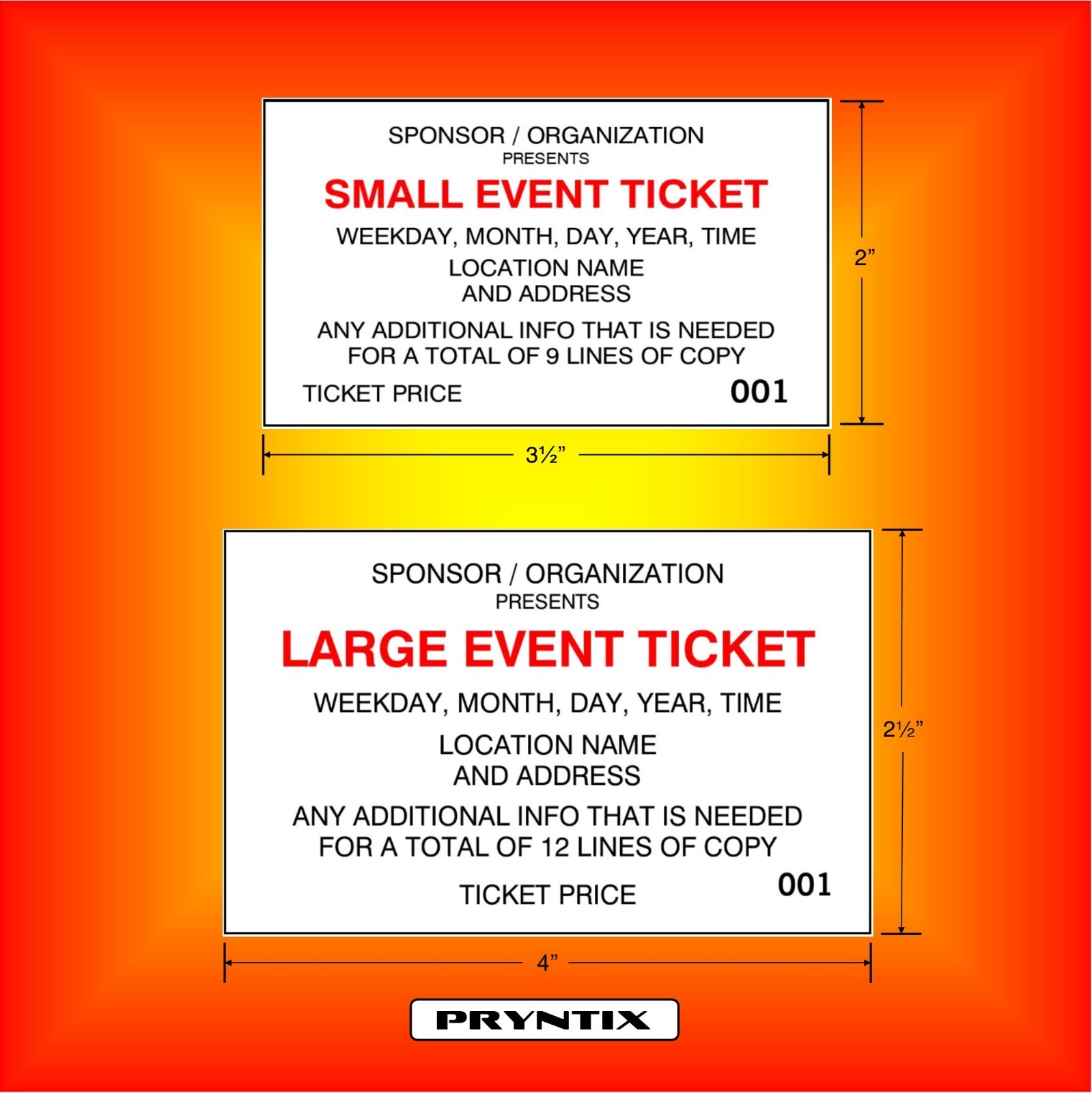 TICKETS – EVENT, PARTY, ADMISSION, ETC… Custom Printed & Numbered