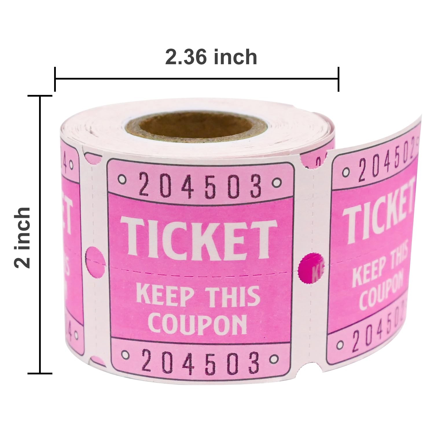 50/50 Raffle Tickets Double Roll Pink Event Carnival Admission Stubs 250 Count