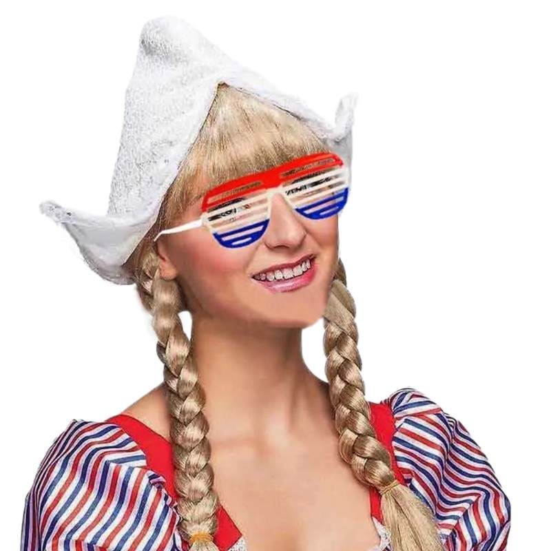 Elegant White Lace Dutch Hat Costume with Shutter Shading Glasses for Women