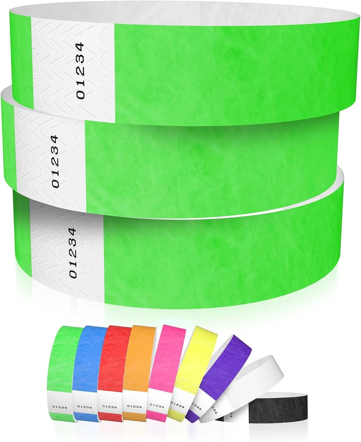 1200 Neon Red Tyvek Wristbands Tamper Proof Bracelets For Events Party VIP ID