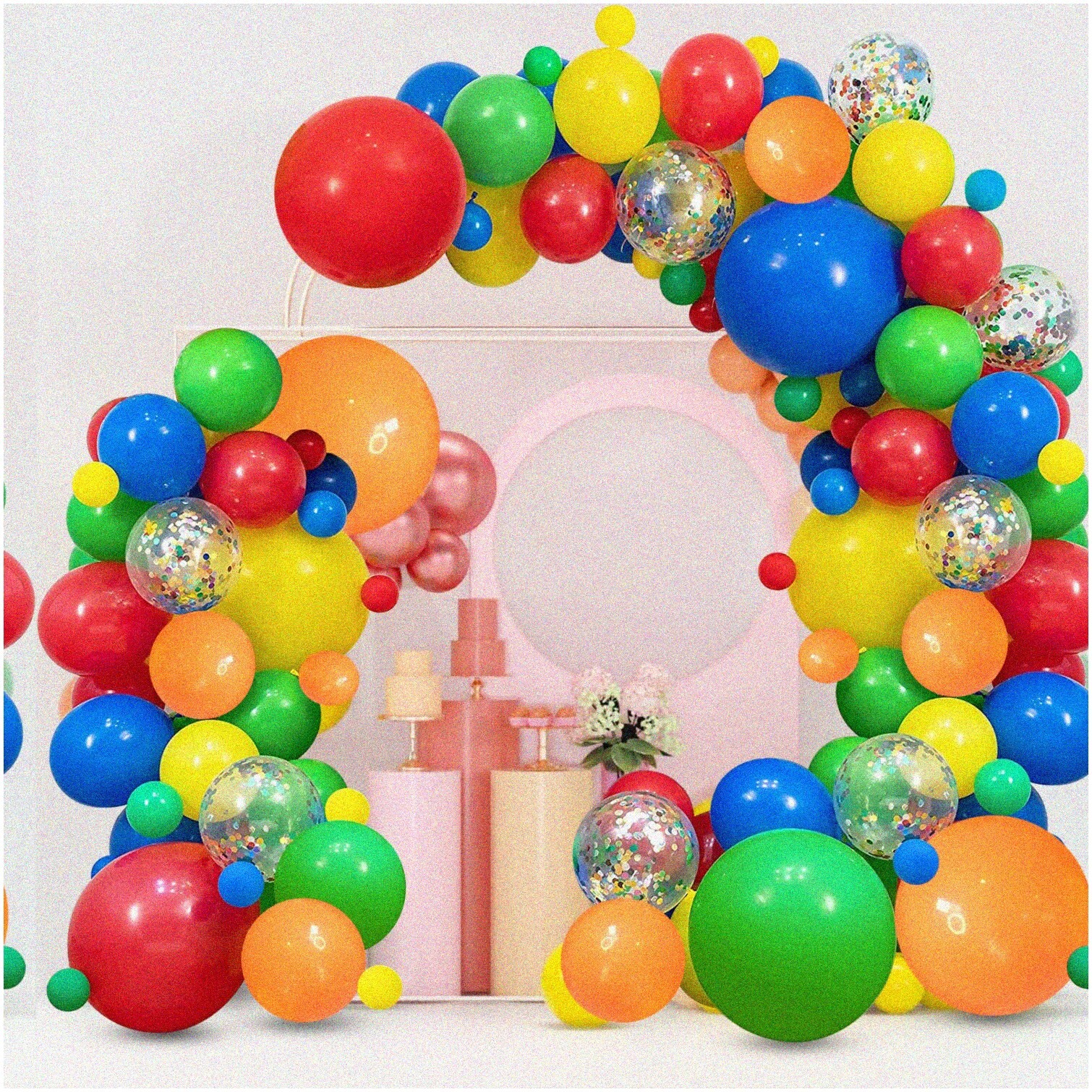Rainbow Confetti Balloon Garland Kit 117 Pieces