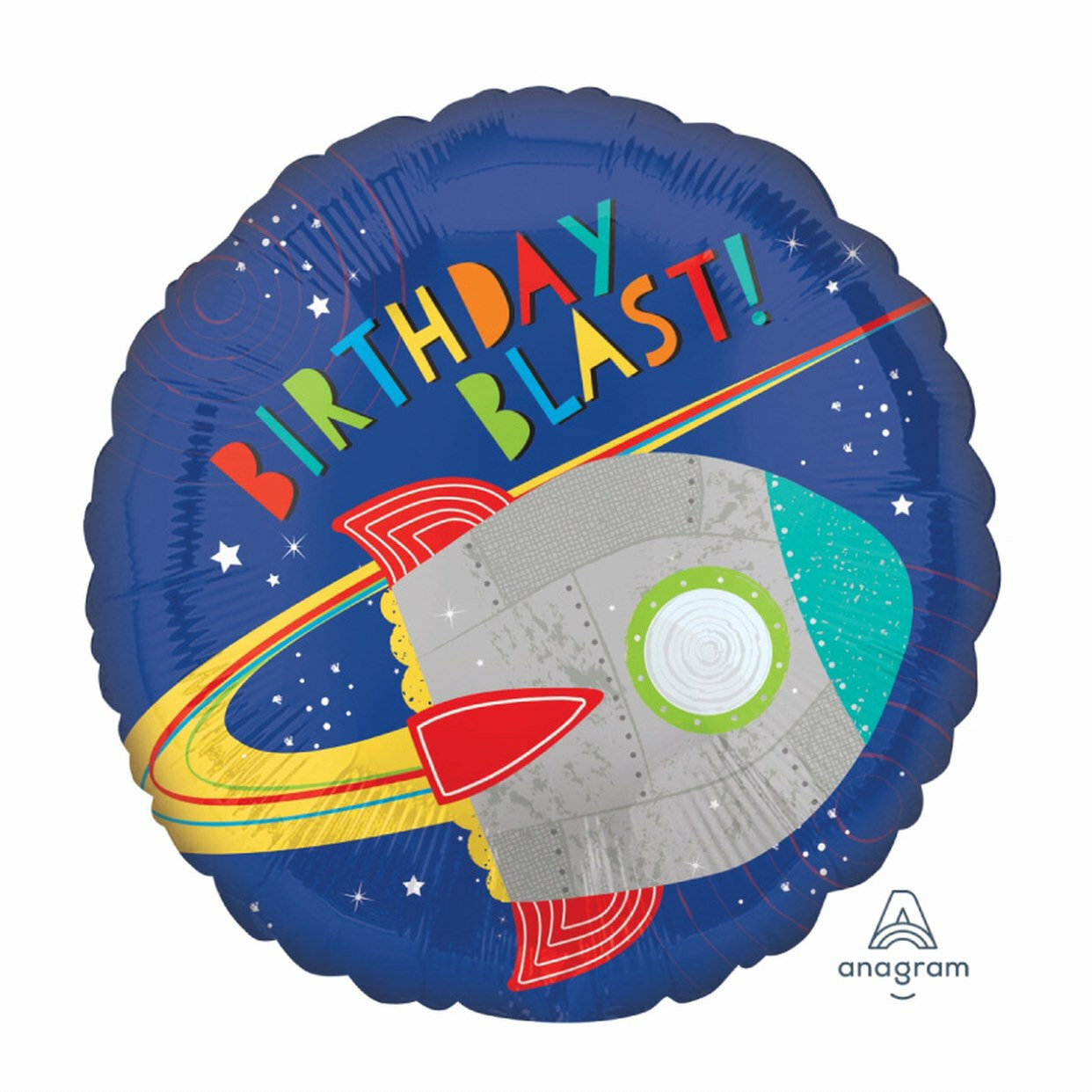 3-2-1 Blastoff! 17″ Rocket Birthday Balloon, Space Party, Rocket Party