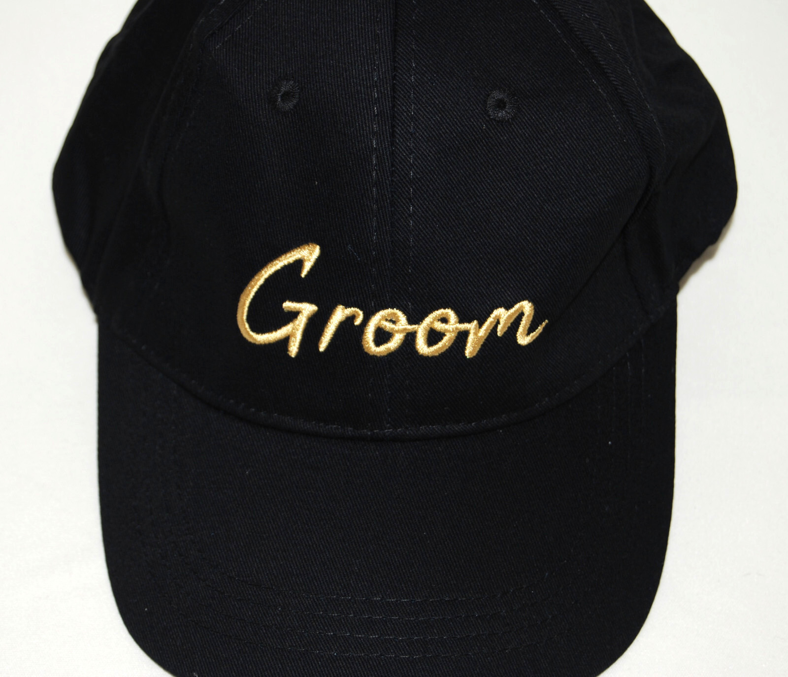 New Men’s Black Groom Wedding Party Adjustable Baseball Cap OSFM