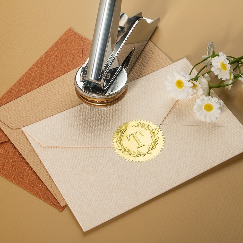 Custom Logo Embosser Stamp Steel Embosser Stamp Perfect for Weddings Libraries