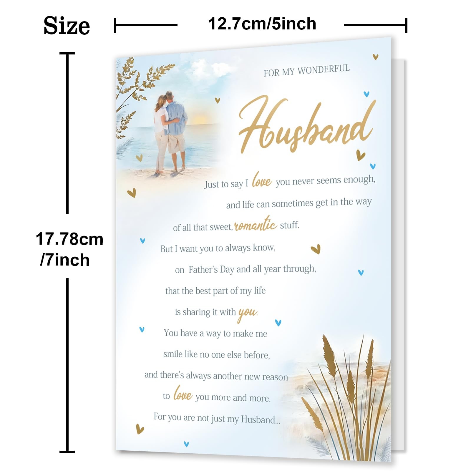HEJOYN Father’s Day Card for Husband, Fathers 7×5 inches, QQ-299