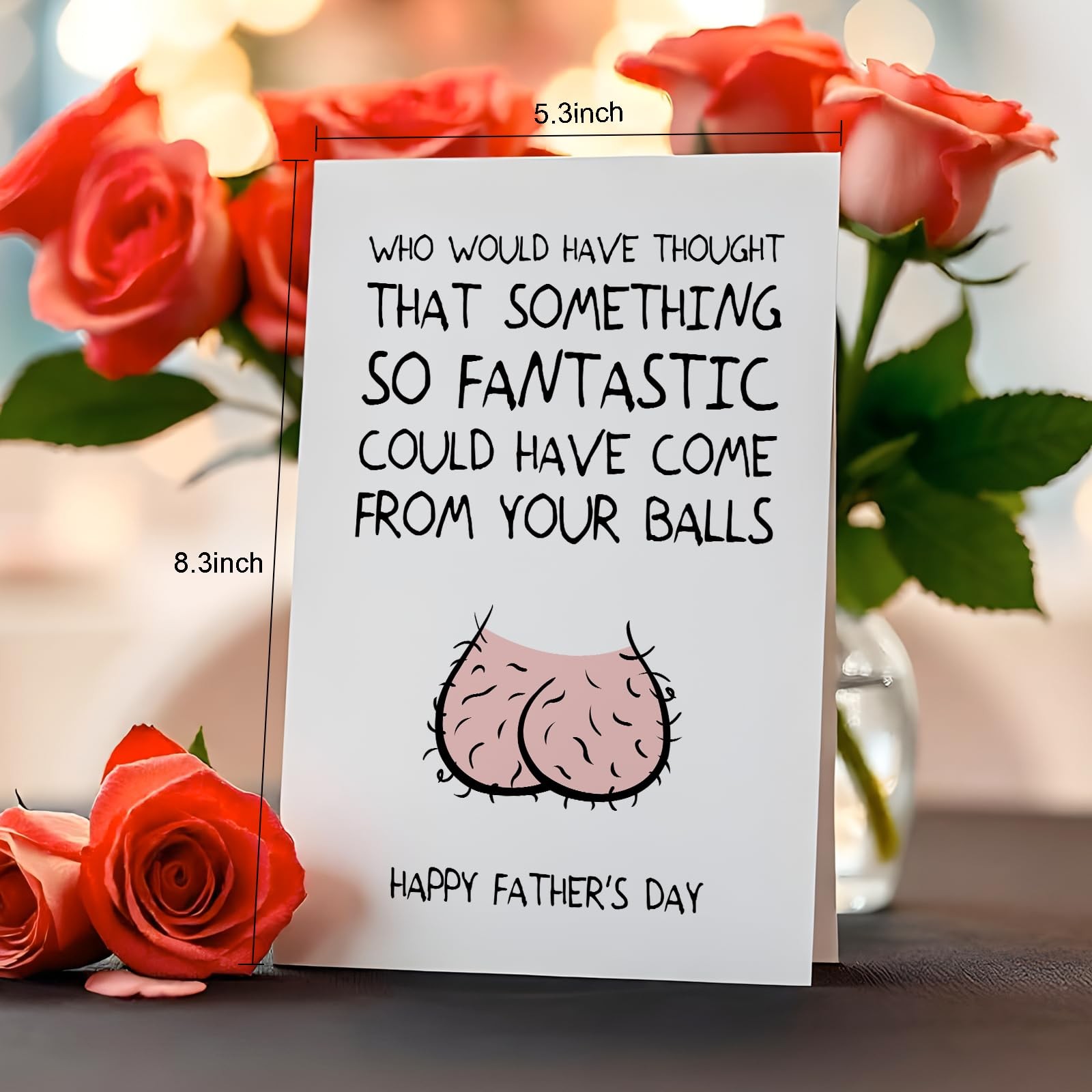 Fathers Day Card, Funny 5×7 inches or A5 (148 x 210 mm), White