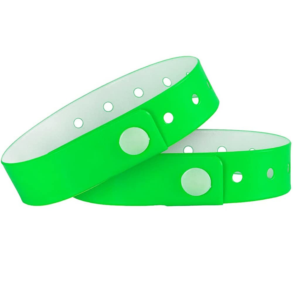 Ouchan Plastic Event Wristbands Neon Green – 500 9.84*0.63 inches, Neno