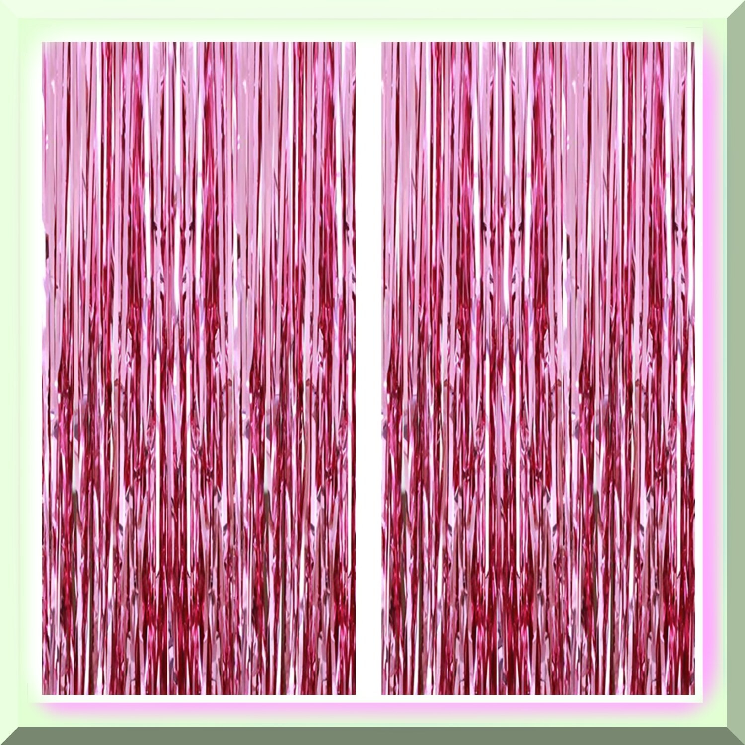 Pink Party Backdrop and Fringe Curtain Set