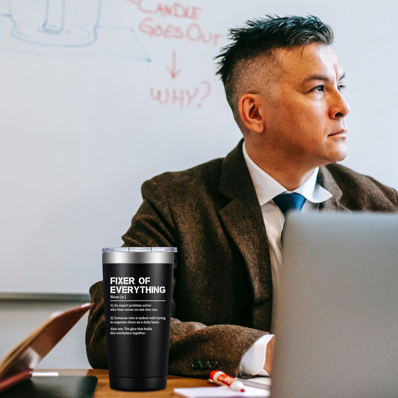 Grifarny Thank You Gifts for Men – Fixer of Everything Tumbler Cup 20 oz – Bo…