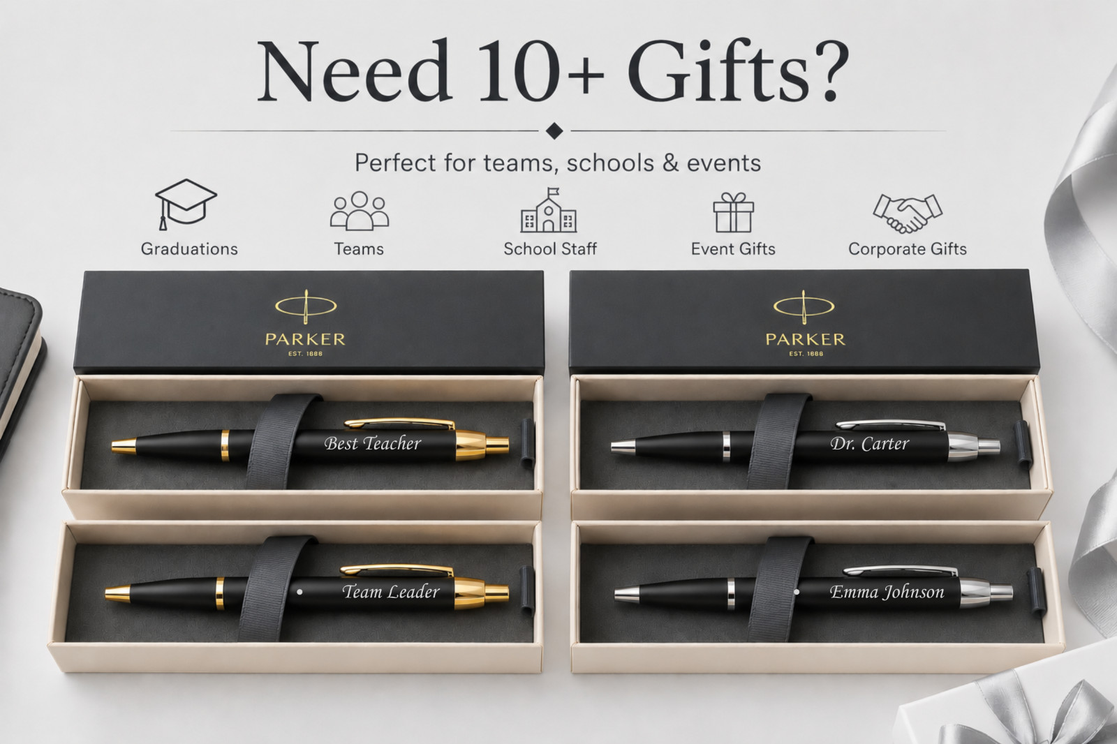 Personalized Bamboo Wood Ballpoint Pen Executive Custom Engraved Christmas Gift