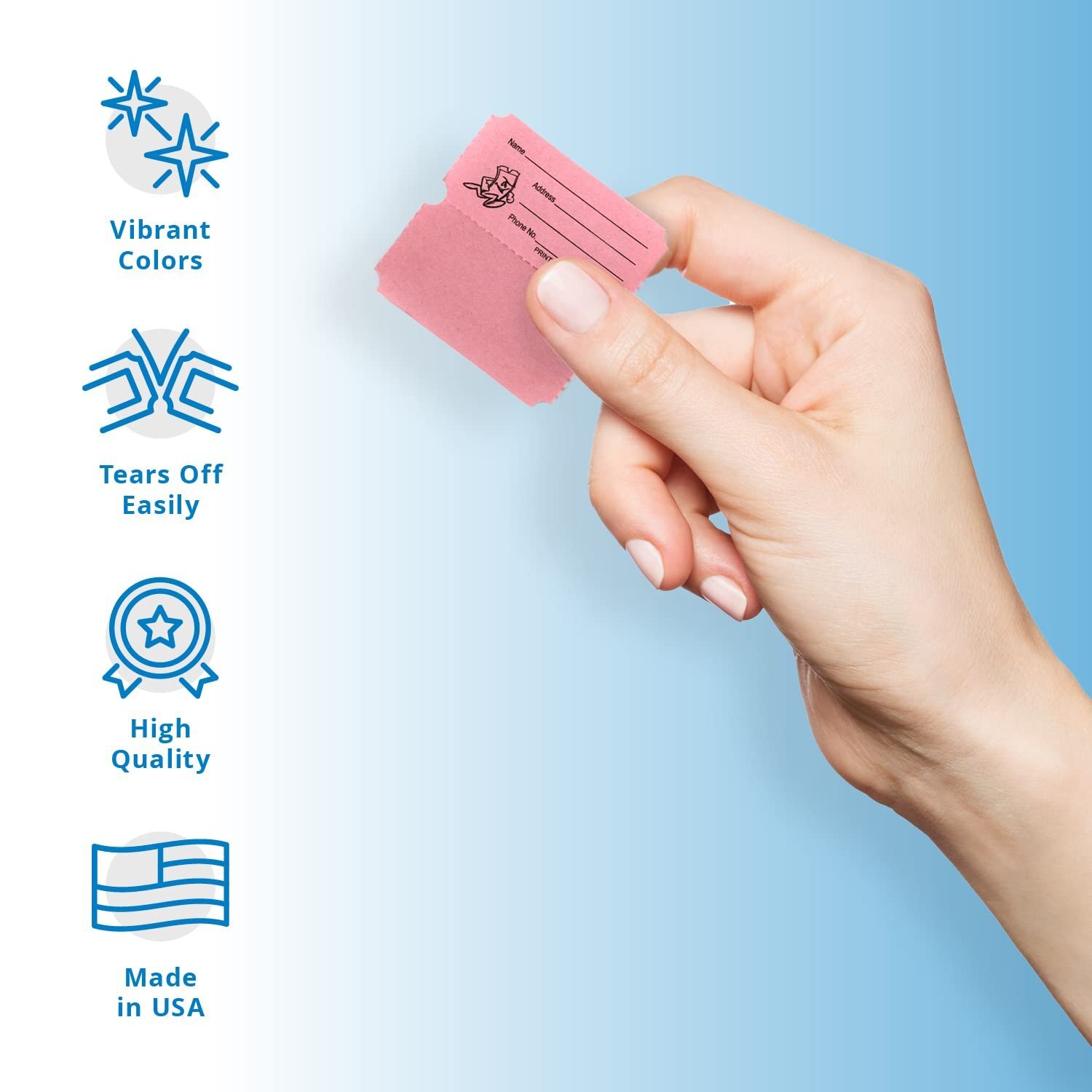 Indiana Ticket Co. 2,000 Pink Double Roll Raffle Tickets – Premium Quality 50/50