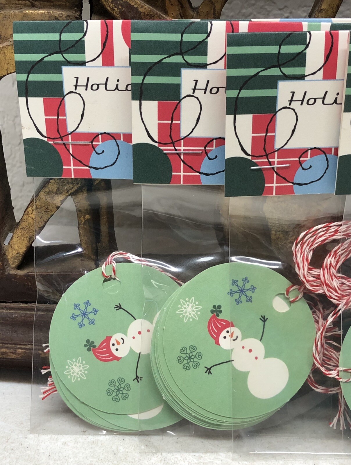 Lot of 6 Packs of 10 Xmas Holiday Gift Tags Snowman by Running Rhino 60 Total
