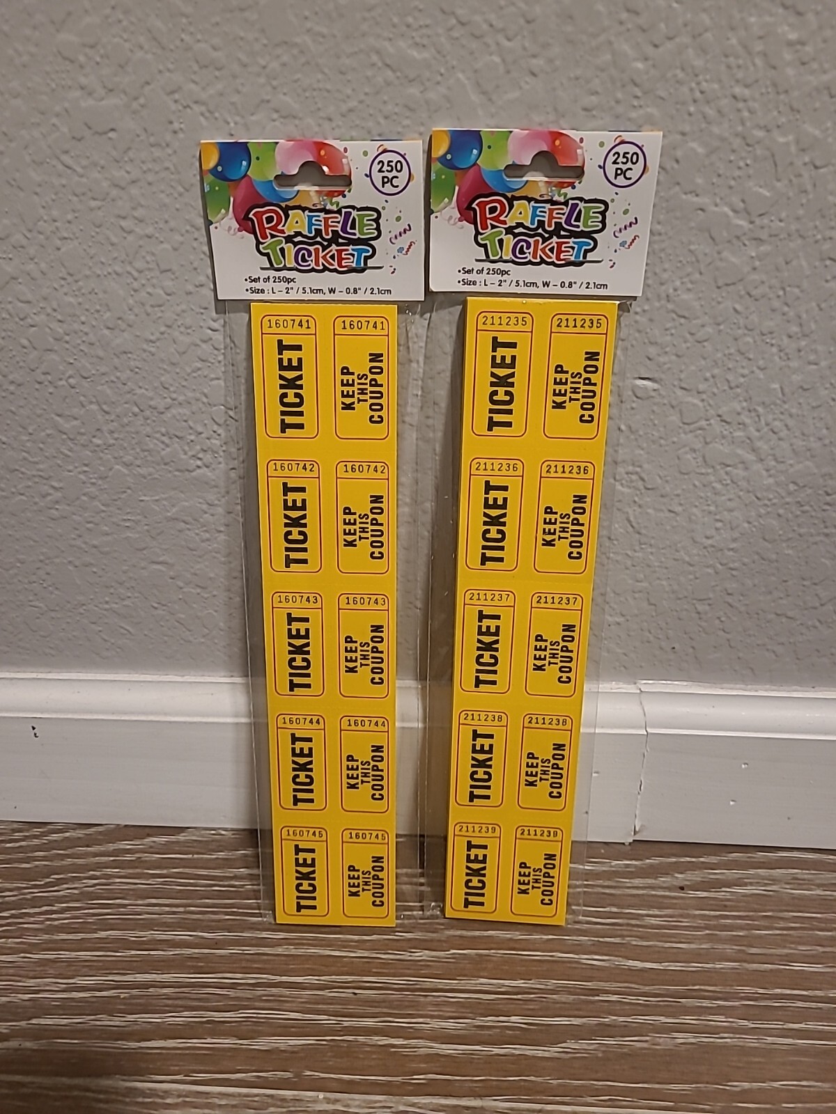 Single Meal Event Party Carnival Flat Raffle Tickets yellow Color 500 tickets
