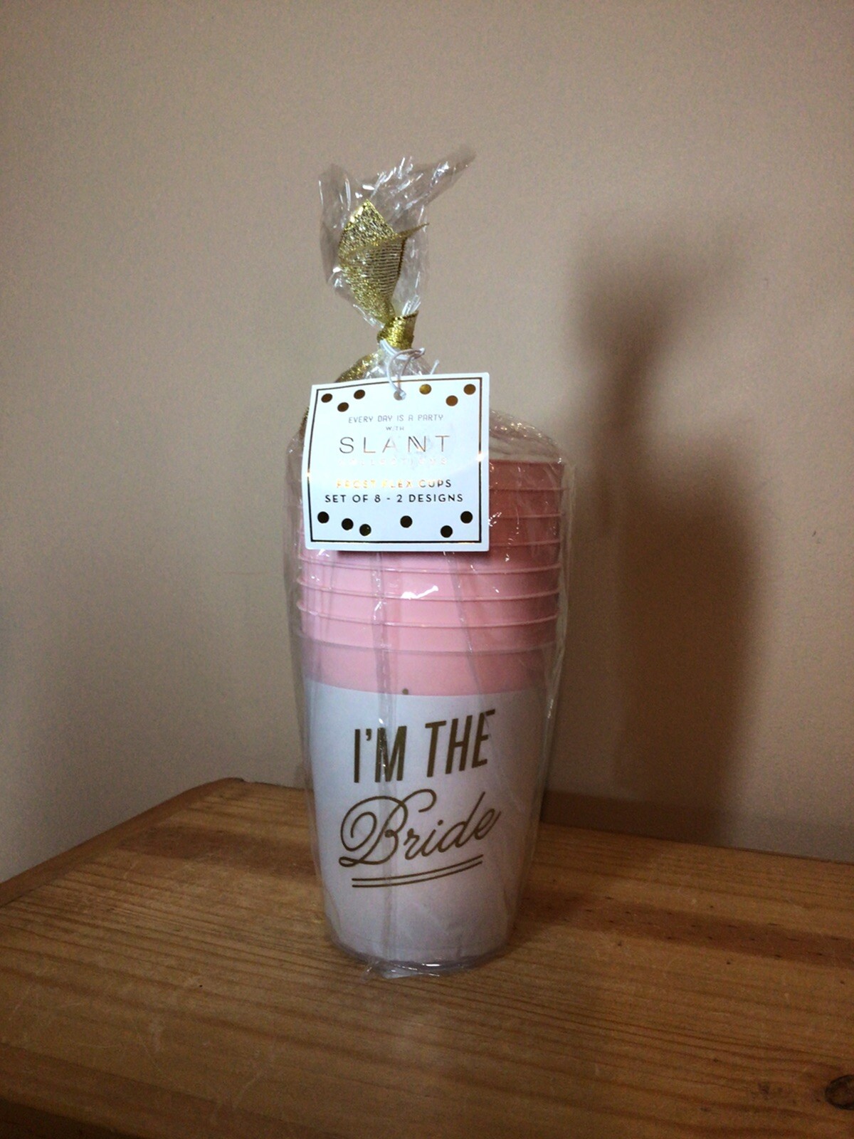 Slant Collections I’m The Bride, Flex Drinking Cups, Set of 8, 16oz.