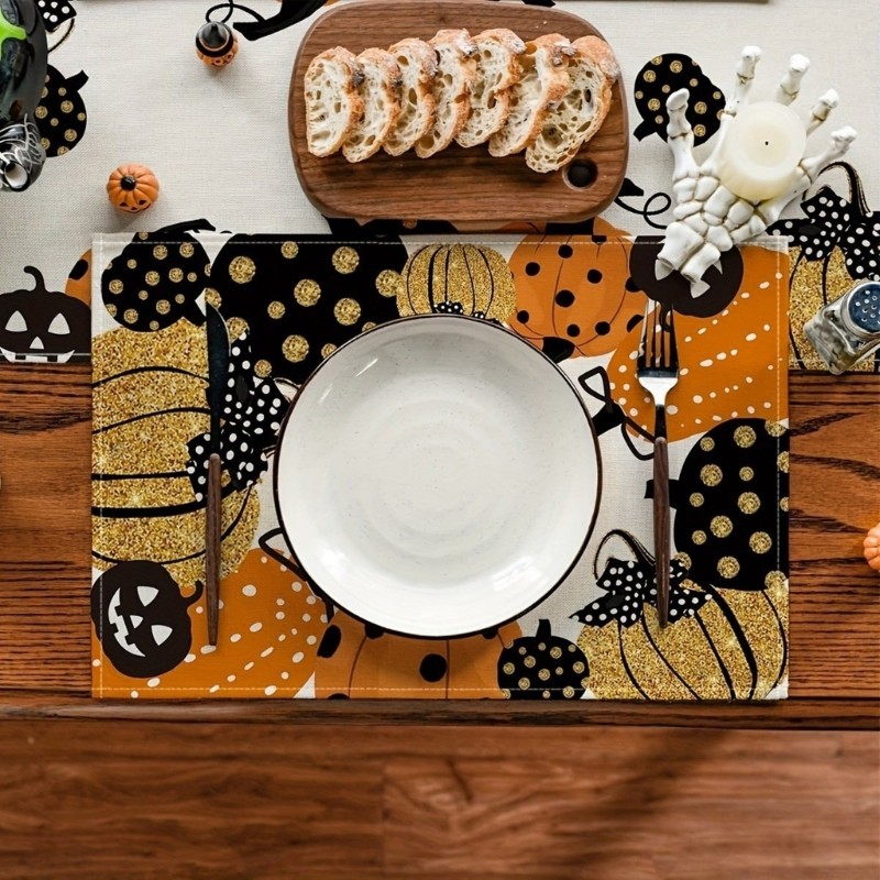 Pack of 10 Eerie Pumpkin Halloween Tablecloth for Home Dinner Party Decoration