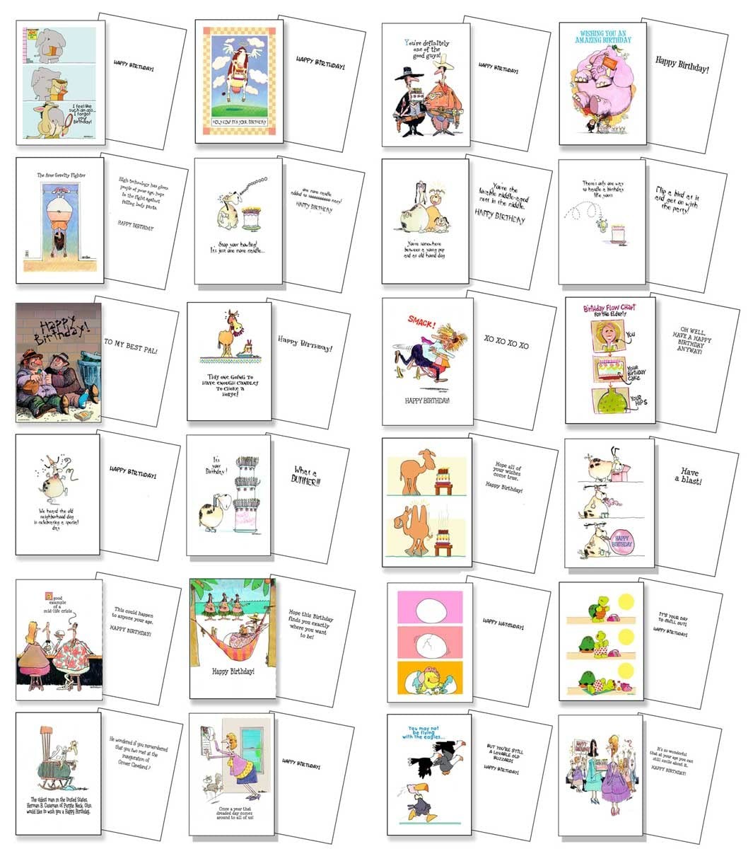 Stonehouse Collection | Boxed Set of 24 Funny Birthday Cards | Assortment #2