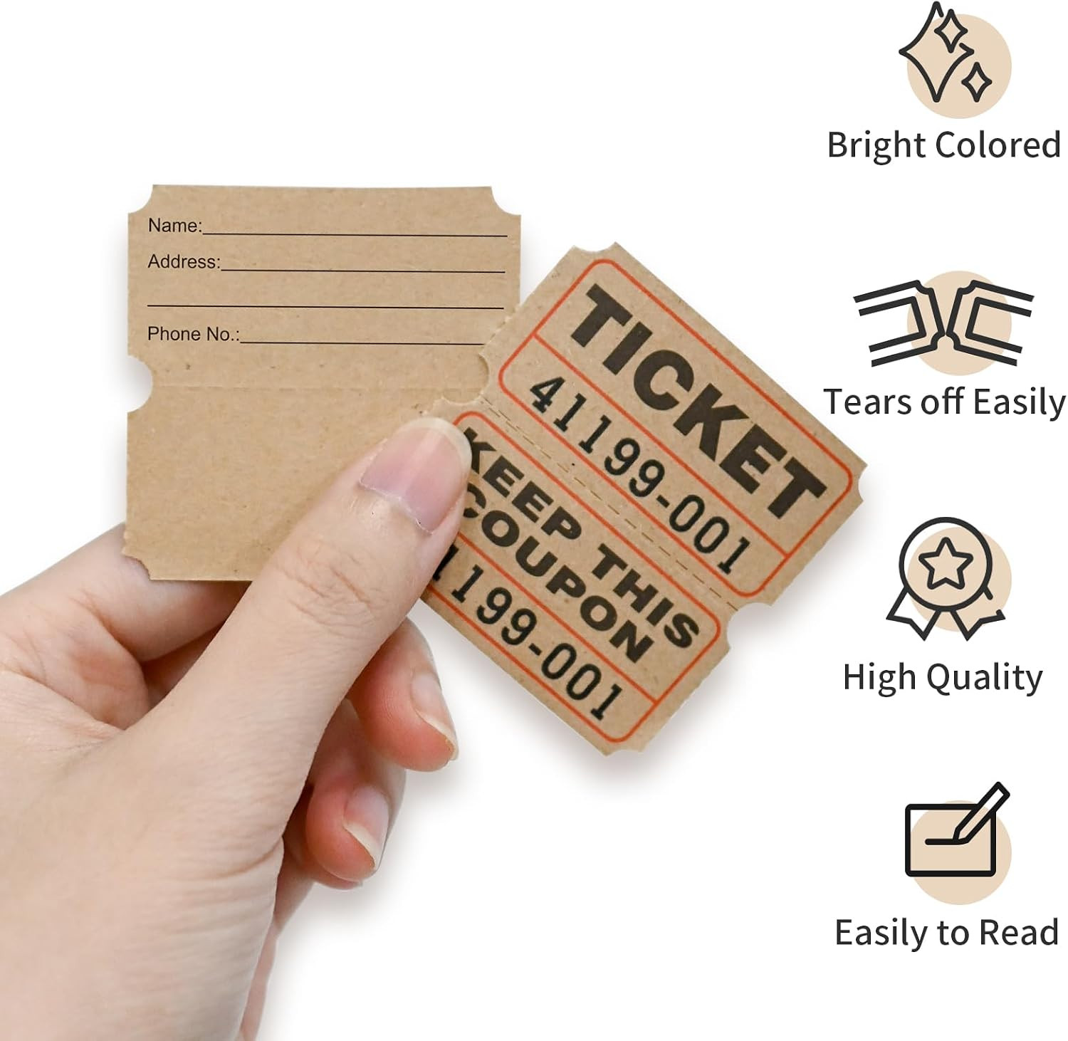 Raffle Tickets Double Rolls 1000 Per Roll 50/50 Raffle Tickets for Events,Car…