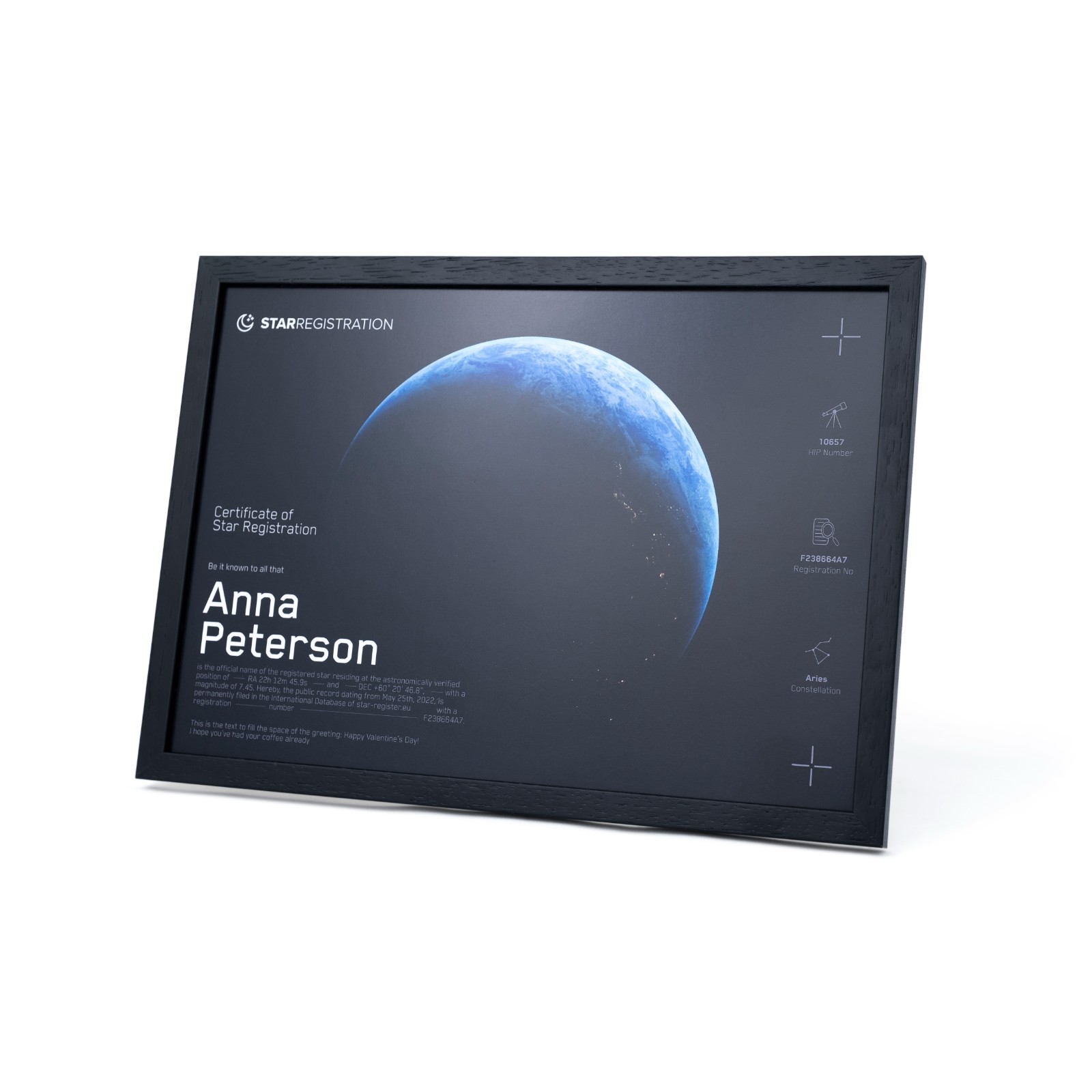 Name a Star Gift Box Set – Romantic Personalized Keepsake (Earth Design)