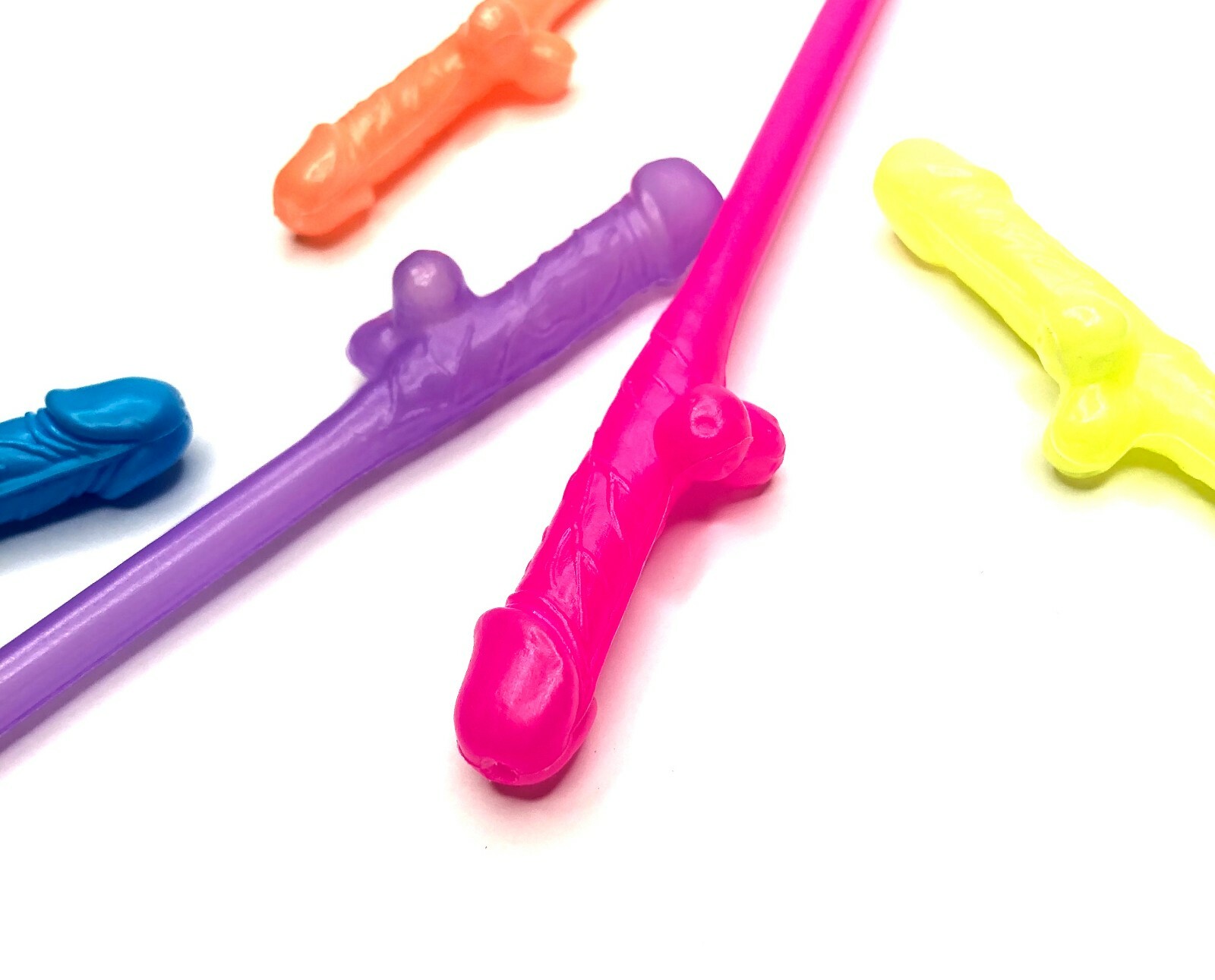 40 Pc Bachelorette Multi-Colored Party Favor (7.5in) Penis Straws adult toys