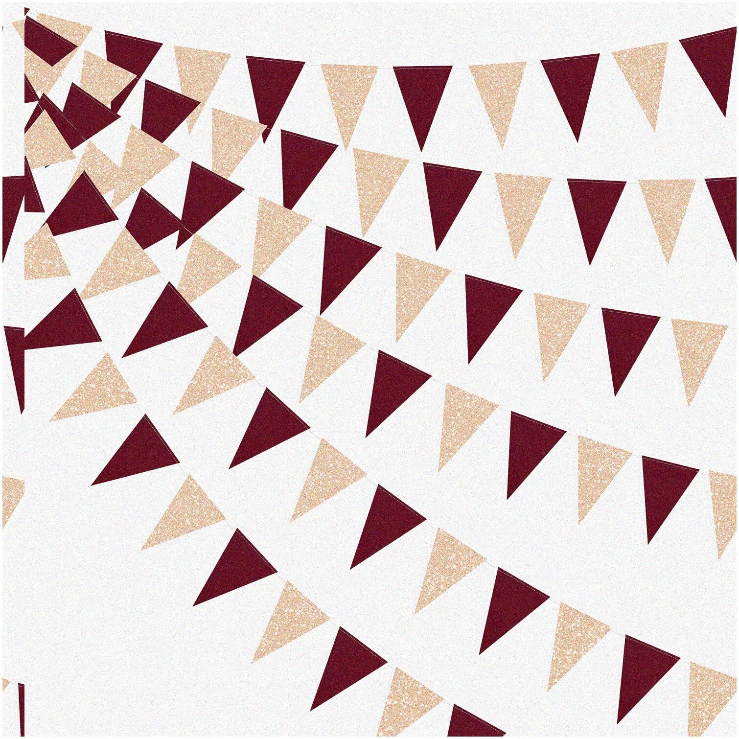Maroon Champagne Gold Triangle Banner for Celebrations