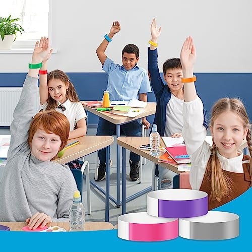 800 Pieces Colored Wristbands for Events Wrist Bands Paper Bracelets Waterproof