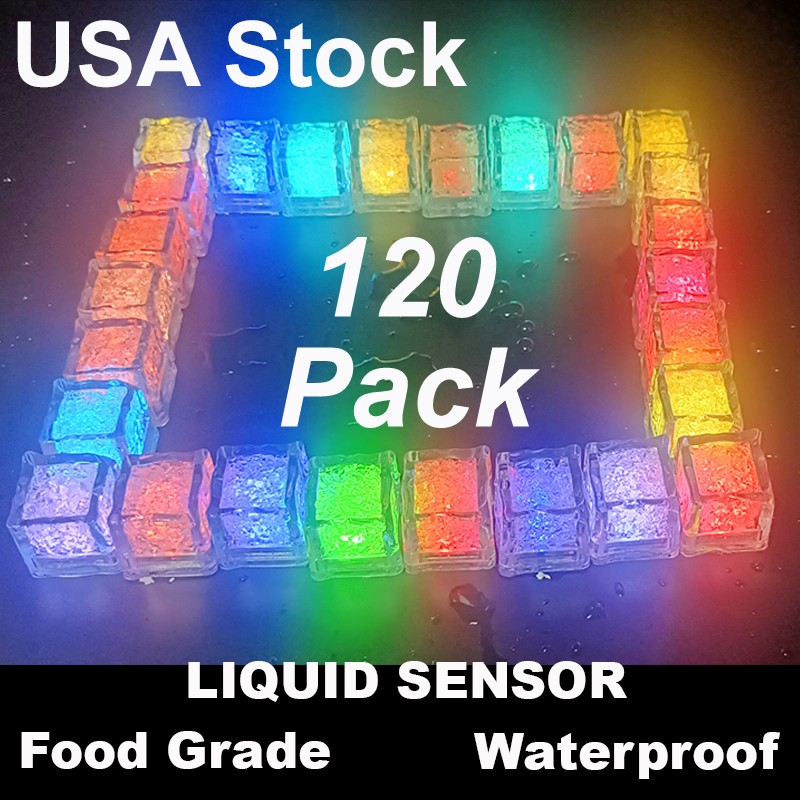 Light Up Ice Cubes Flashing Ice Cubes – 120pcs LED Ice Cubes for Parties