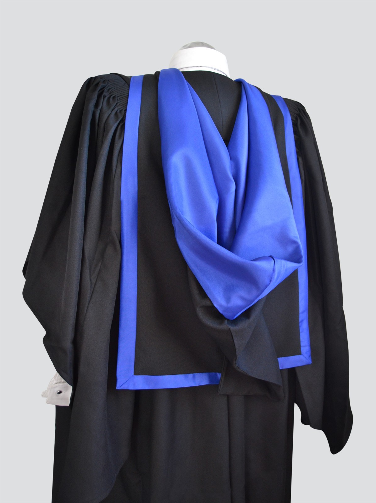 Graduation Gown And Full Hood Set University Bachelor Academic Fluted Robe