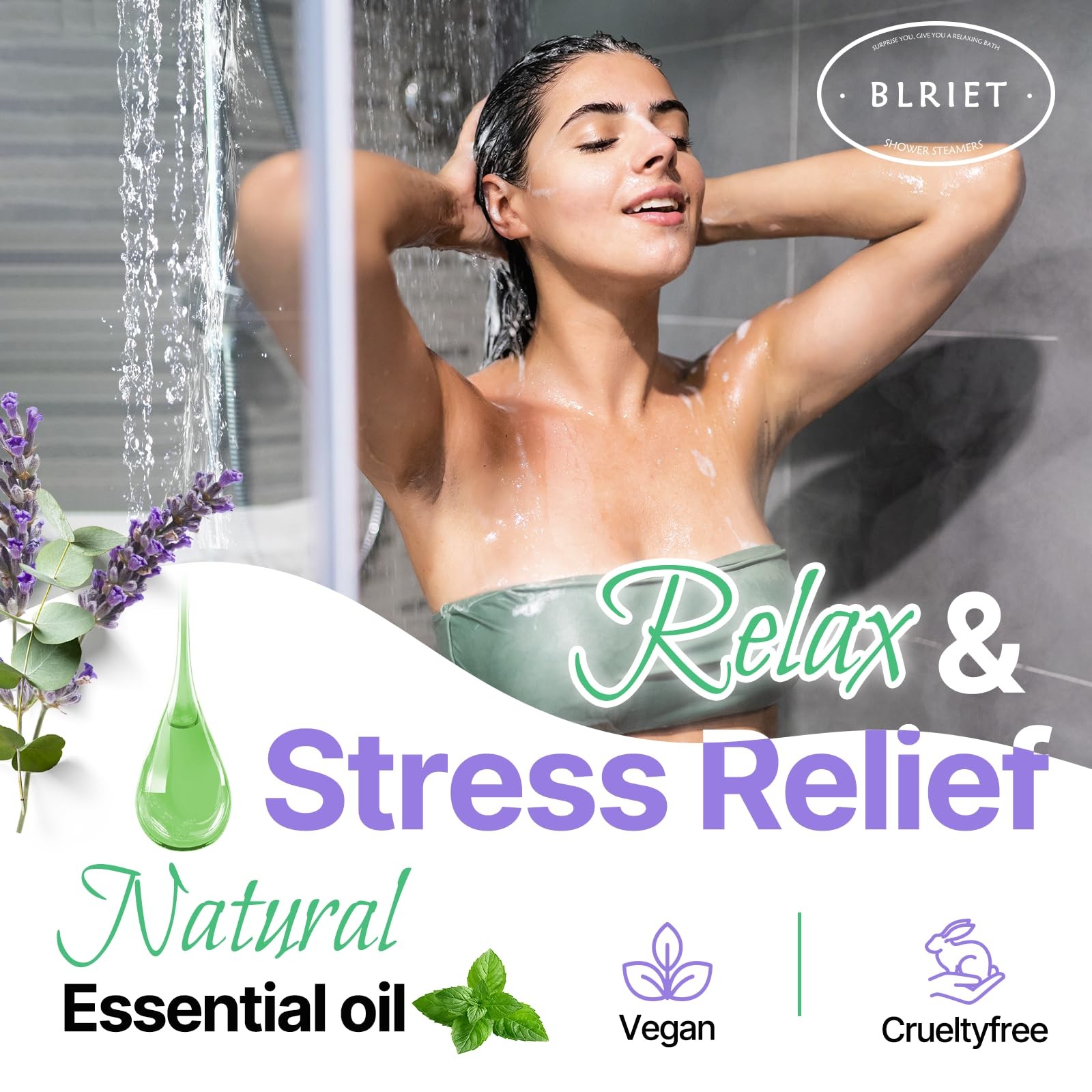 Shower Steamers Aromatherapy BLRIET 8 Pack Holiday Gifts for Women Birthday