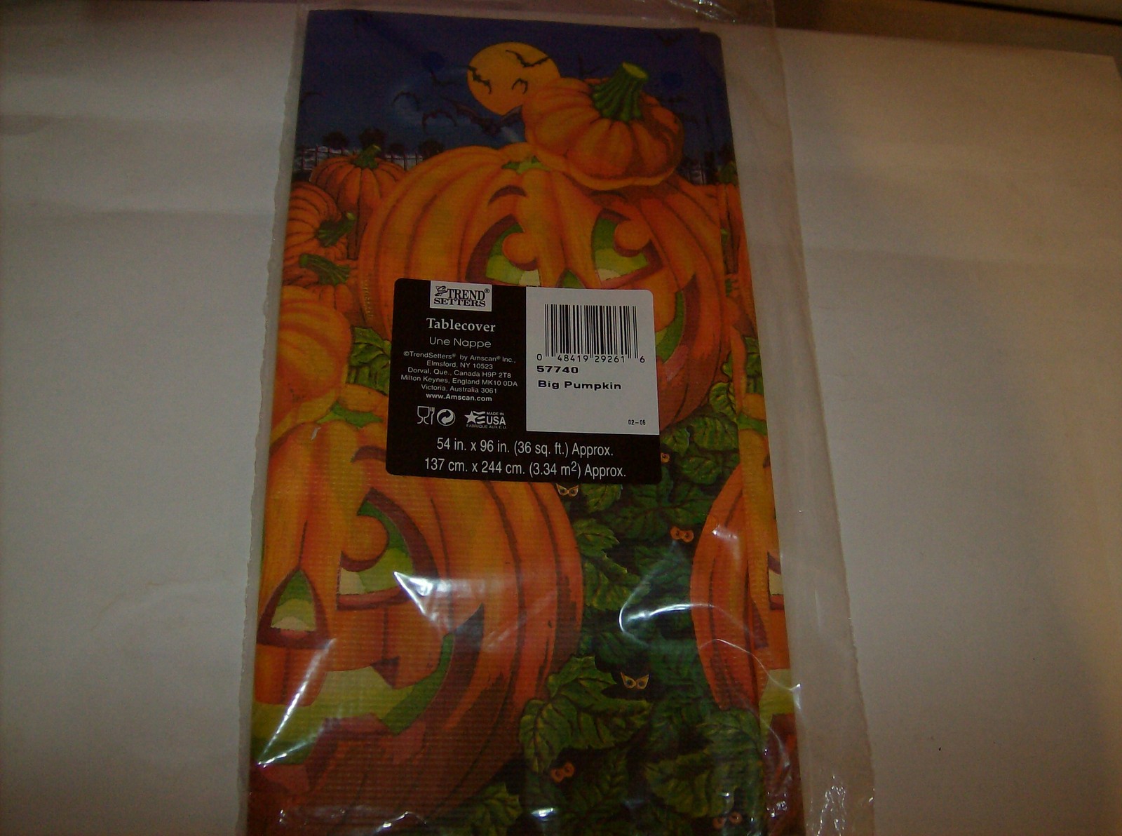 Trend Setters Big Pumpkin Paper Table Cover 54 Inches x 96 Inches