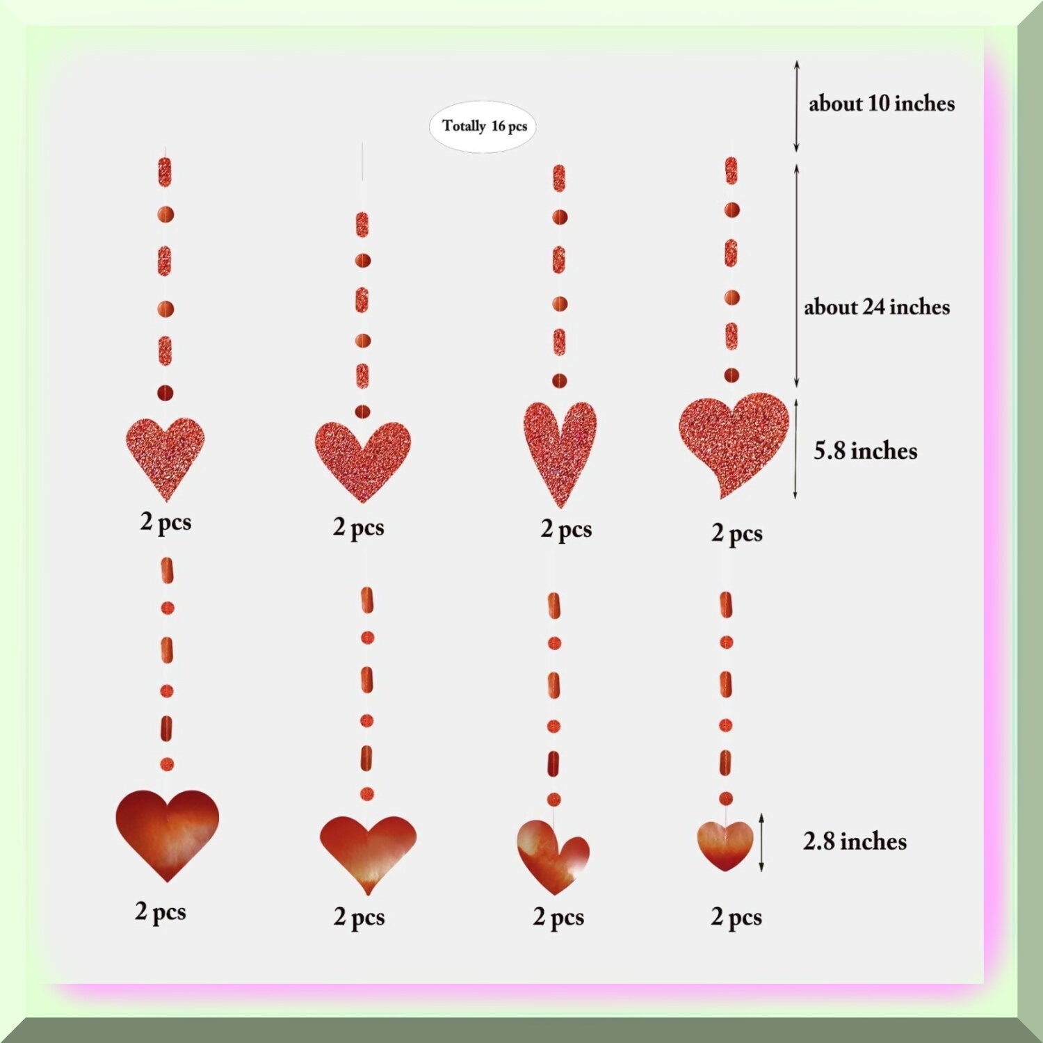 Love Celebration Heart Garland and Cutouts Set