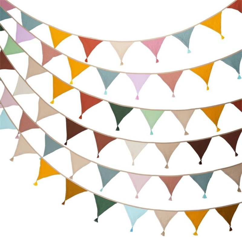 Nursery Room Hanging Bunting Flags Wall Hanging Decors 2.6m Garland Banners