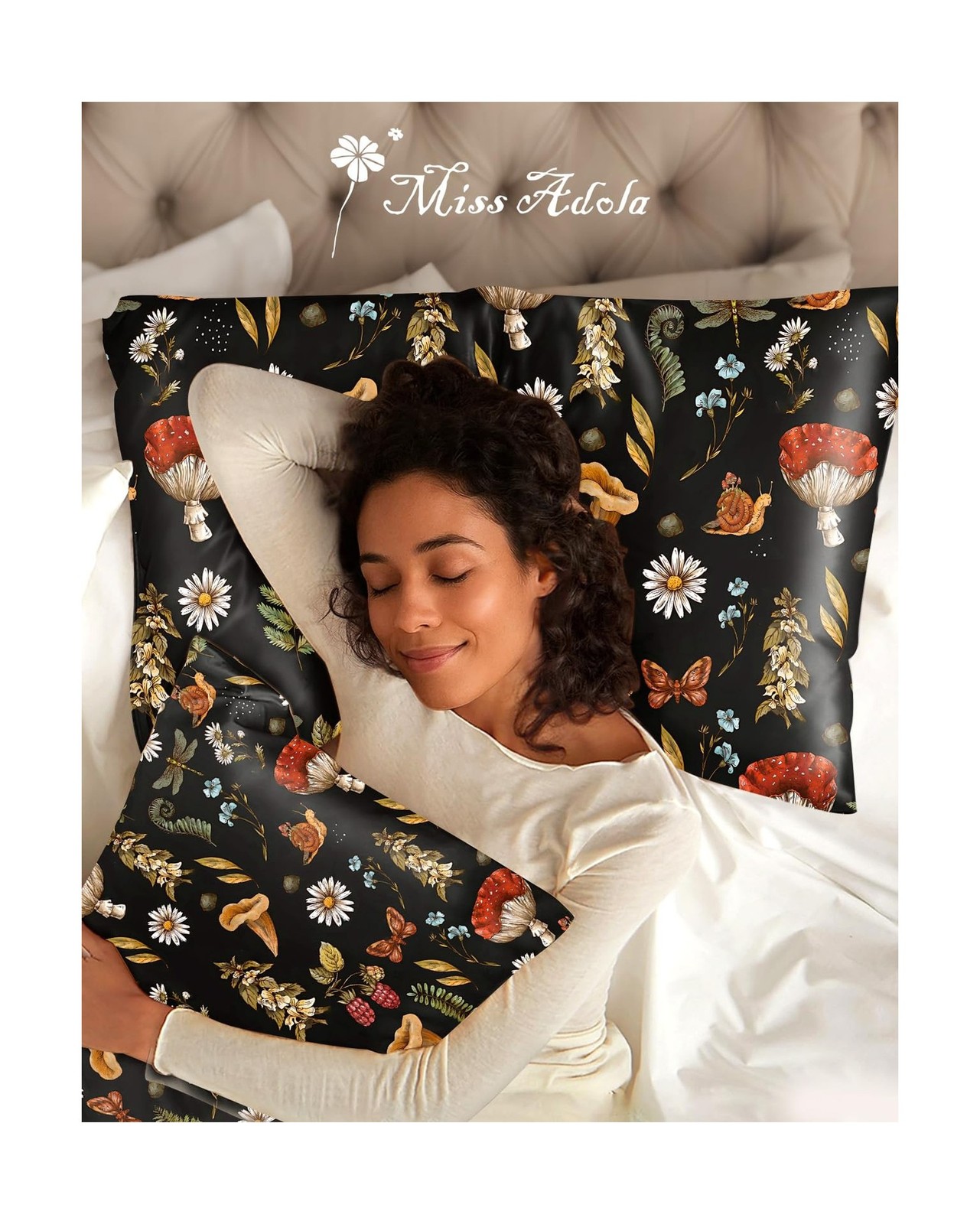 Miss Adola Silk Pillowcase 2 Pack – Cute Pillow Cases 20″ x 26″ Sta… Fast Ship