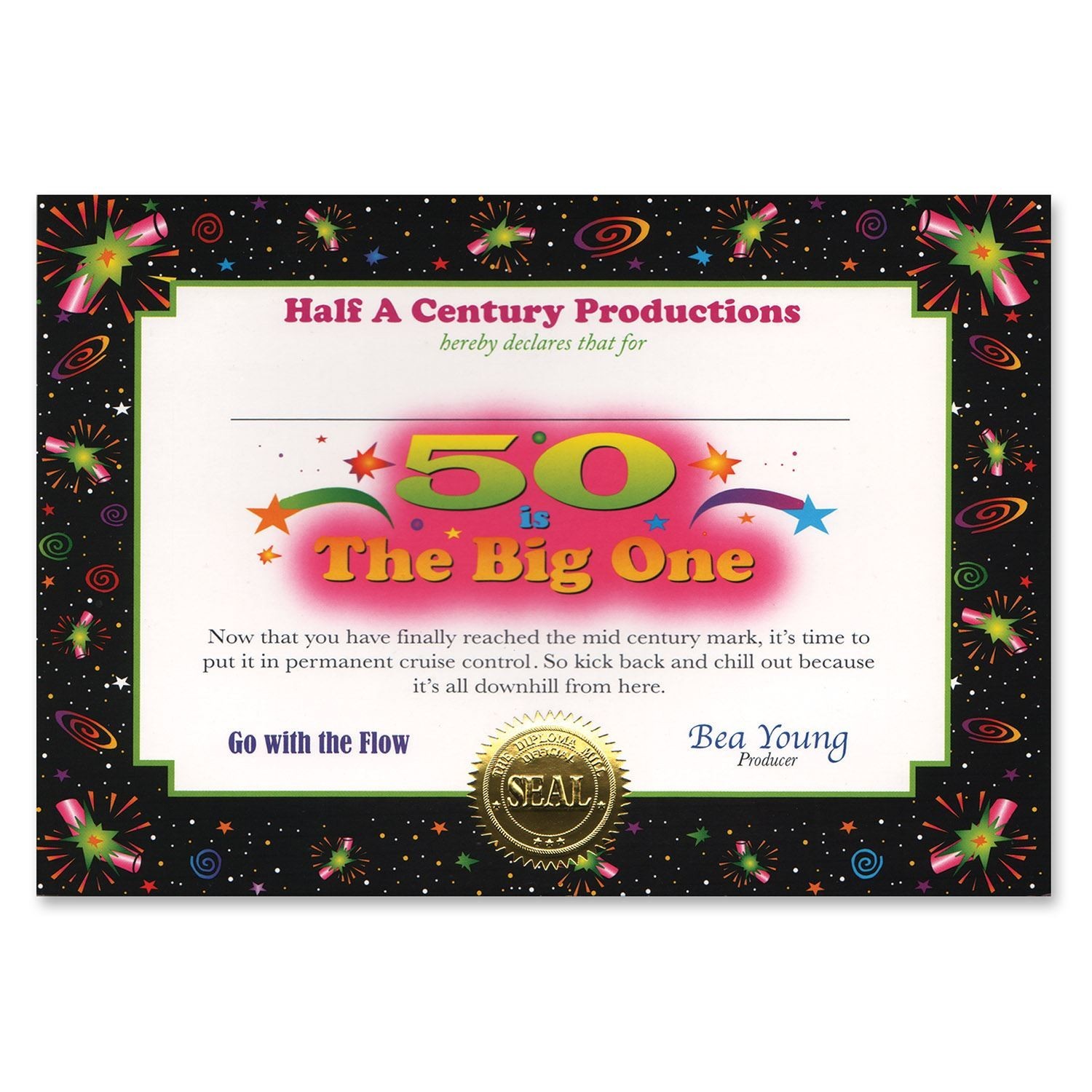 Beistle 50 Is The Big One Award Certificates – Over-The-Hill | Party Supply