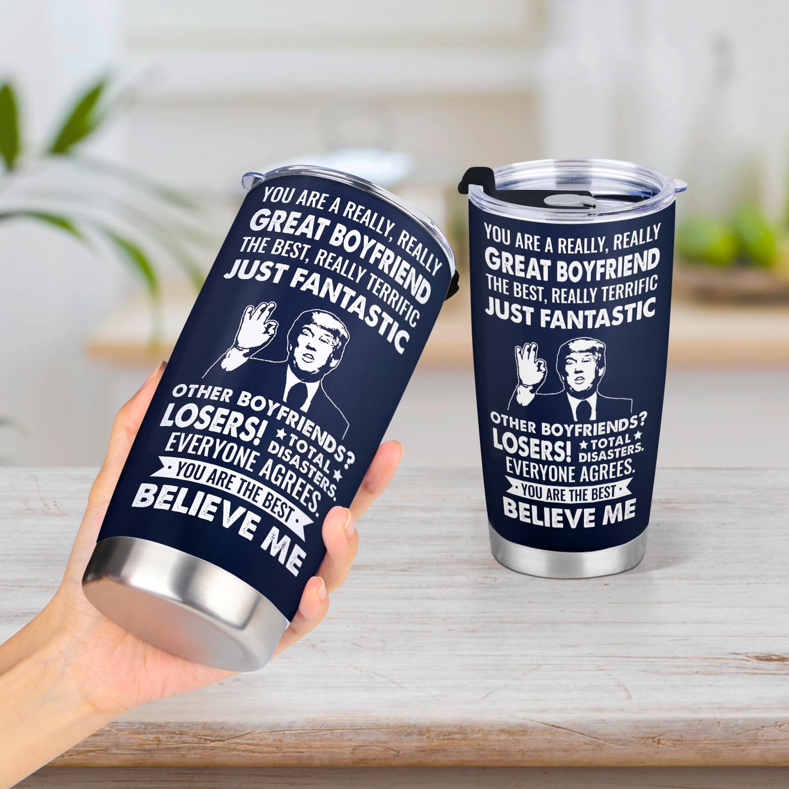 Aurahouse Funny Gifts for Boyfriend Tumbler 20oz, Boyfriend Birthday Gifts, A…