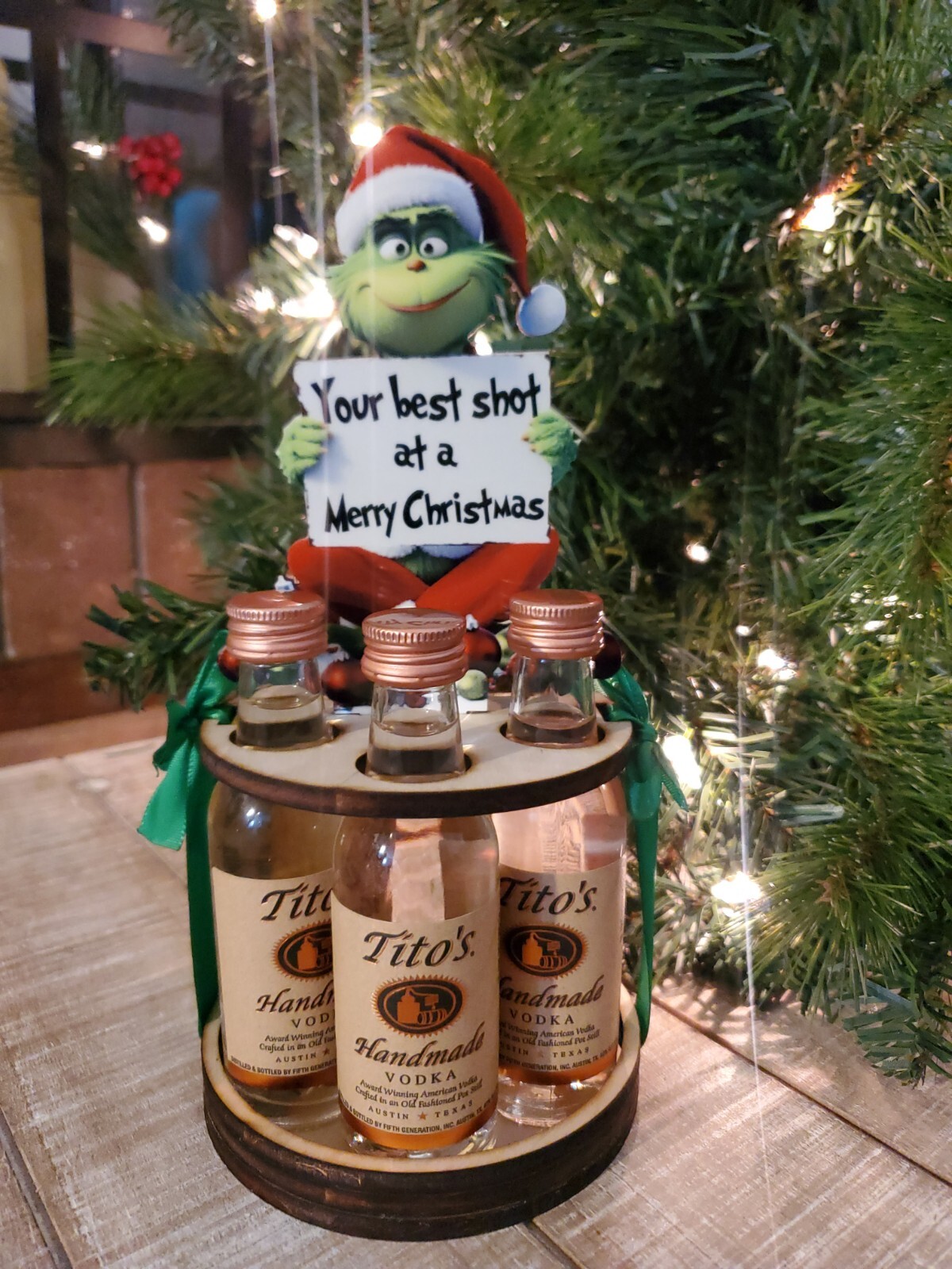 Grinch Mini Bottle Holder- Cool Birthday Christmas Gifts for Him Her, Grinchmas